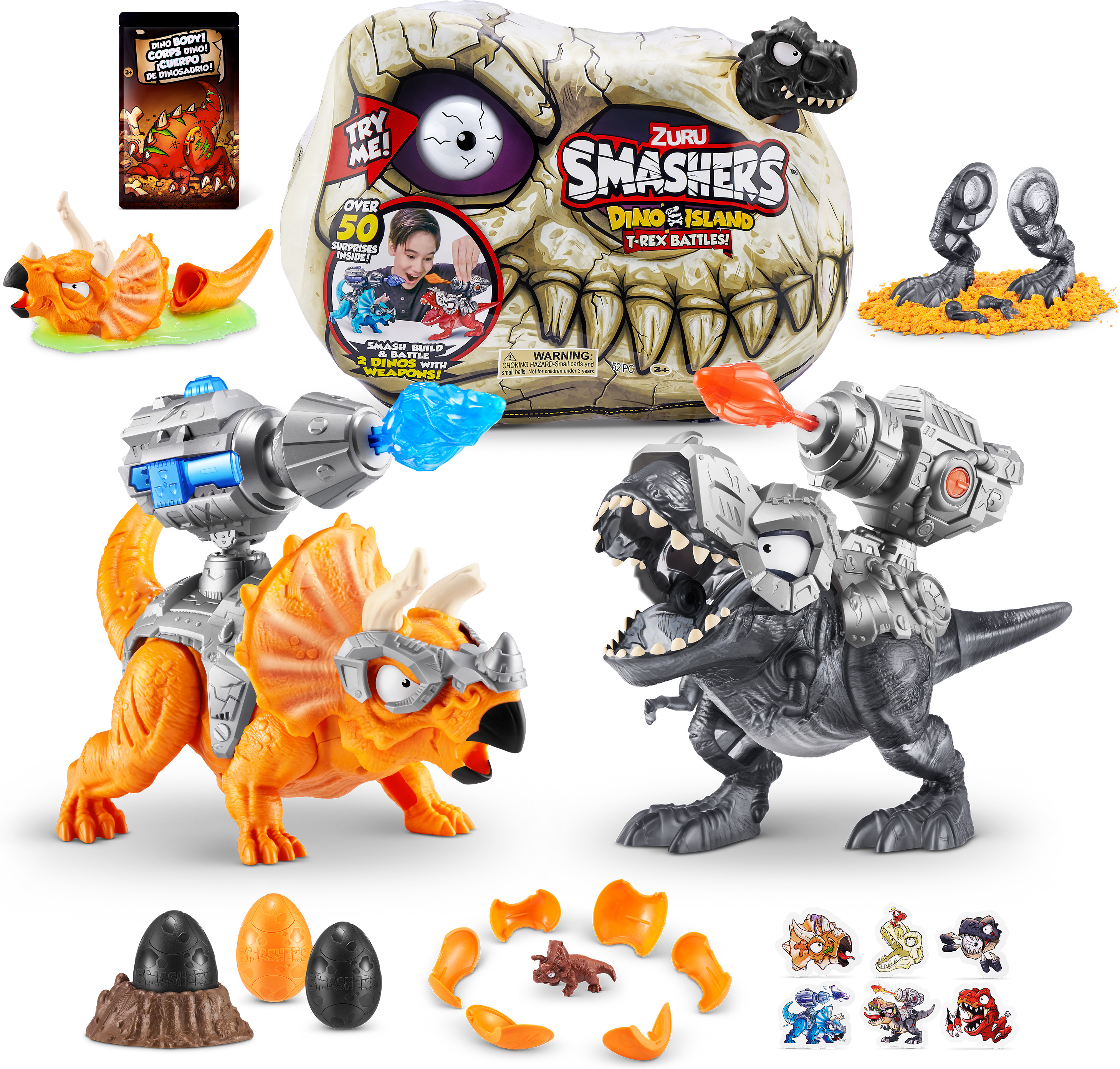 Smashers Jurassic Mega Light-Up Dino S1 - yllätysmuna