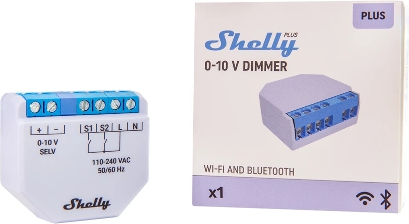 Shelly Plus 0-10 V Dimmer älyhimmennin Wi-Fi verkkoon