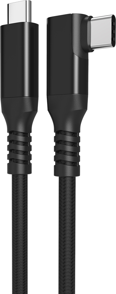 Fuj:tech USB-C 90° - USB-C -kaapeli, 1 m, musta