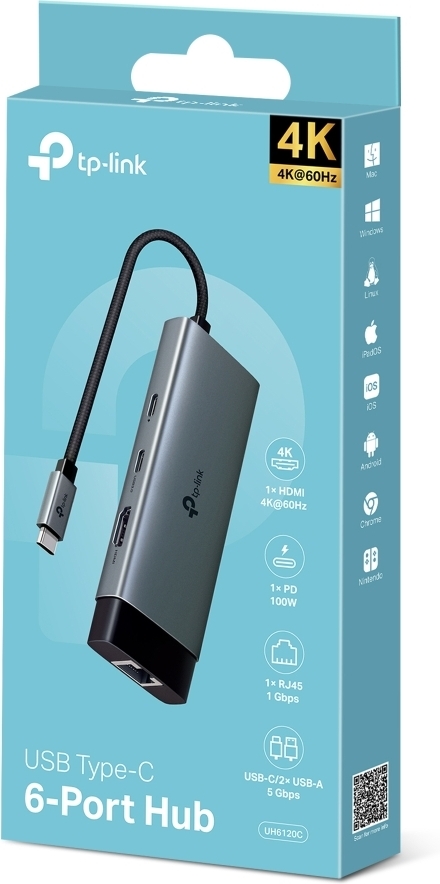 TP-LINK UE330C USB 3.0 -hubi ja gigabit ethernet -sovitin