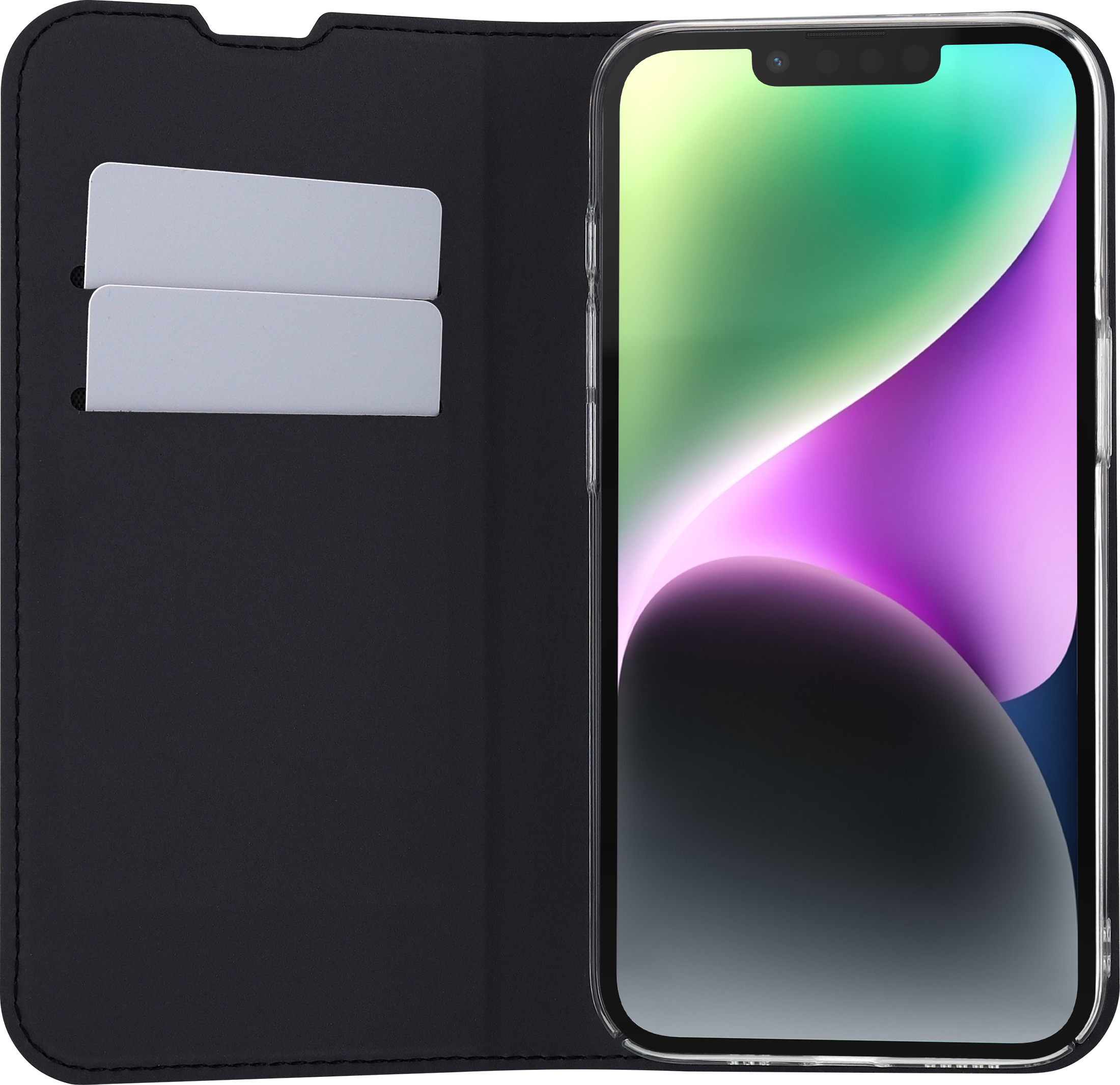 Fonekit Bookcase -suojakotelo, iPhone 16e, musta