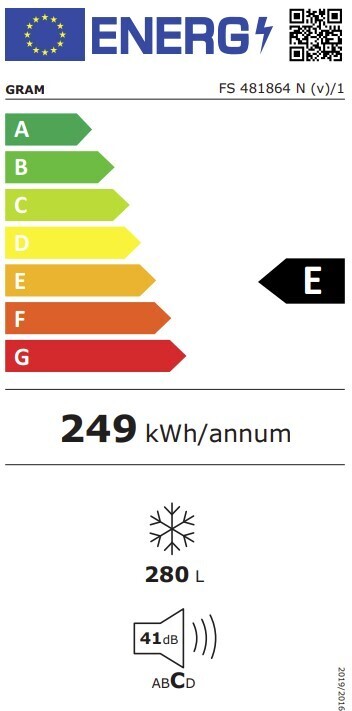 Gram FS 481864 N(v)/1 kaappipakastin, valkoinen