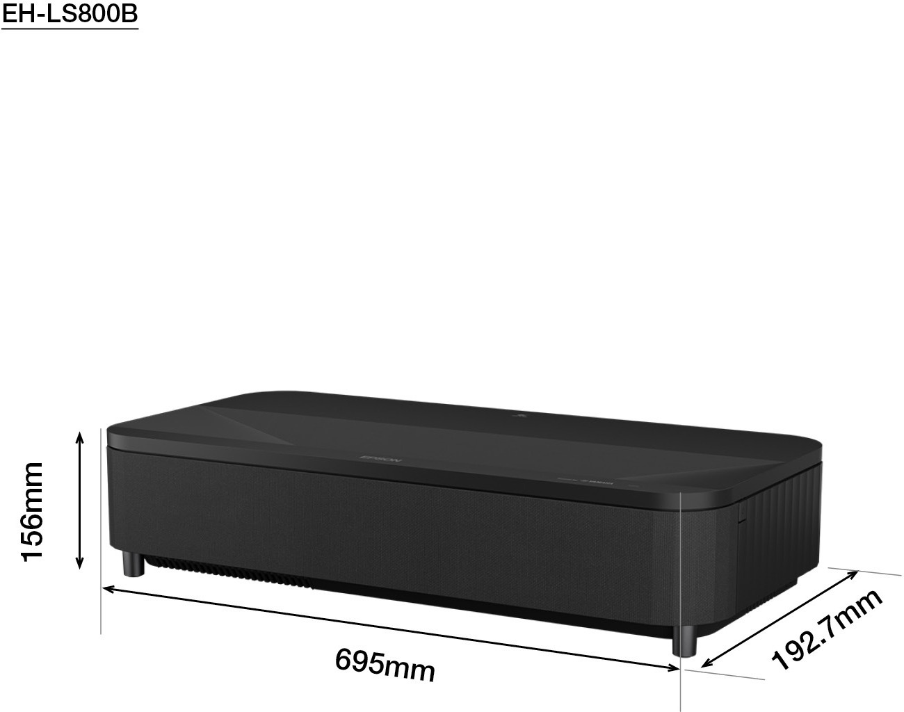 Epson EH-LS800B 4K PRO-UHD -älylaserprojektori, lähiheijastus, musta