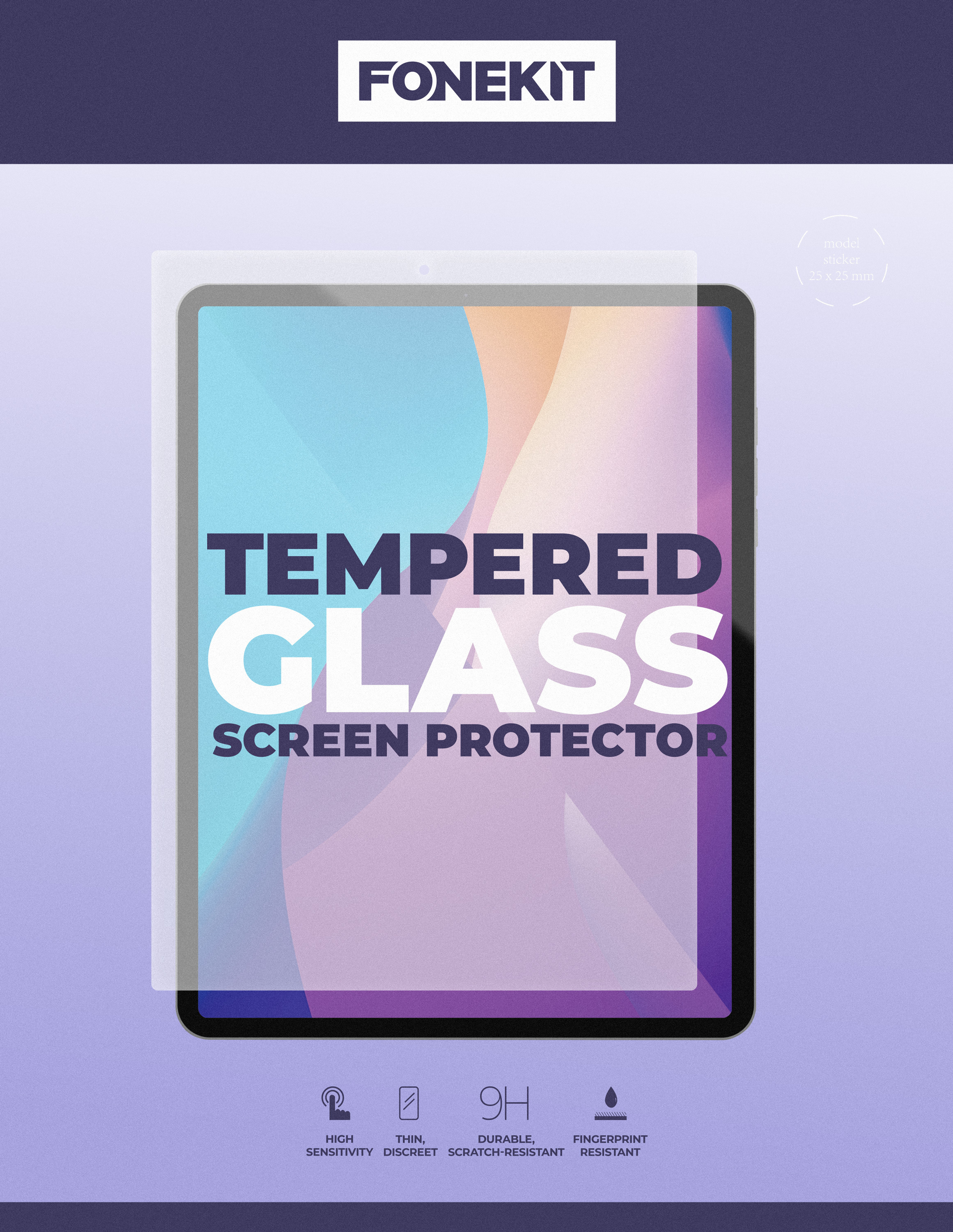 FoneKit-panssarilasi, iPad 7 / 8 / 9 / 10.2 (2019-21) (10,2”)