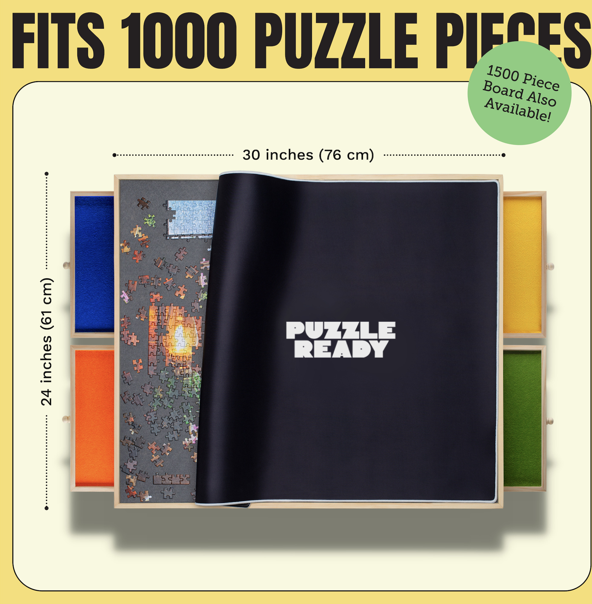 Puzzle Ready - Puinen palapelilauta, 1000 palalle