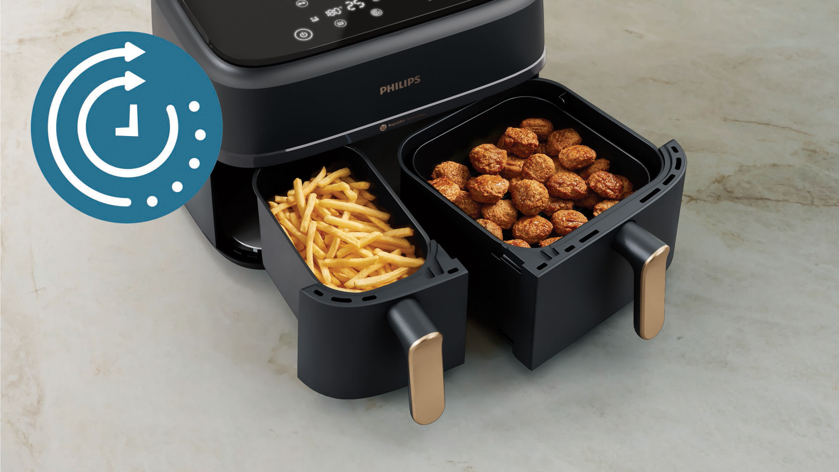 Philips 3000 Series Dual Basket NA352/00 airfryer, 6,0 l & 3,0 l