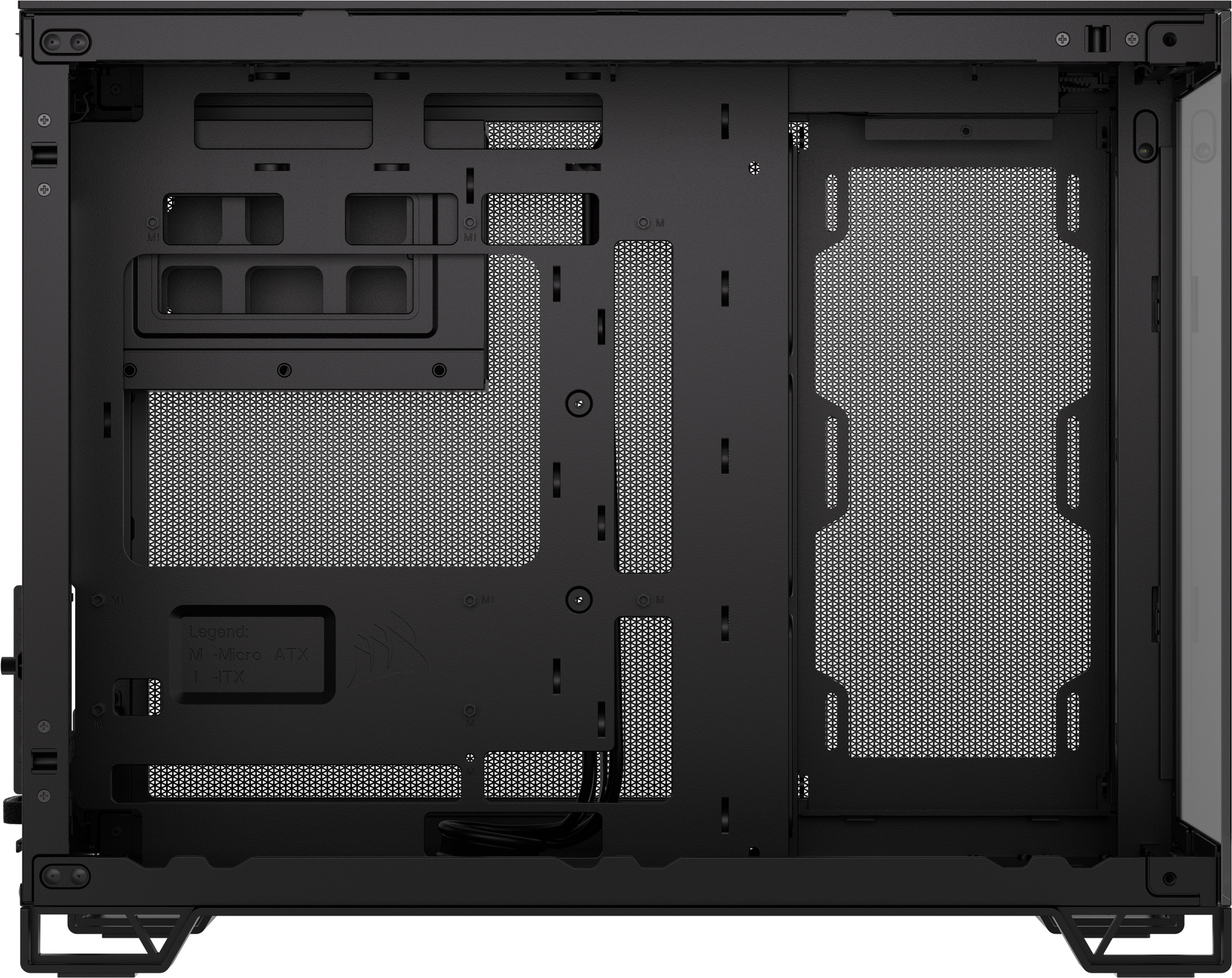 Corsair 2500X Micro-ATX-kotelo panoraamaikkunalla, musta