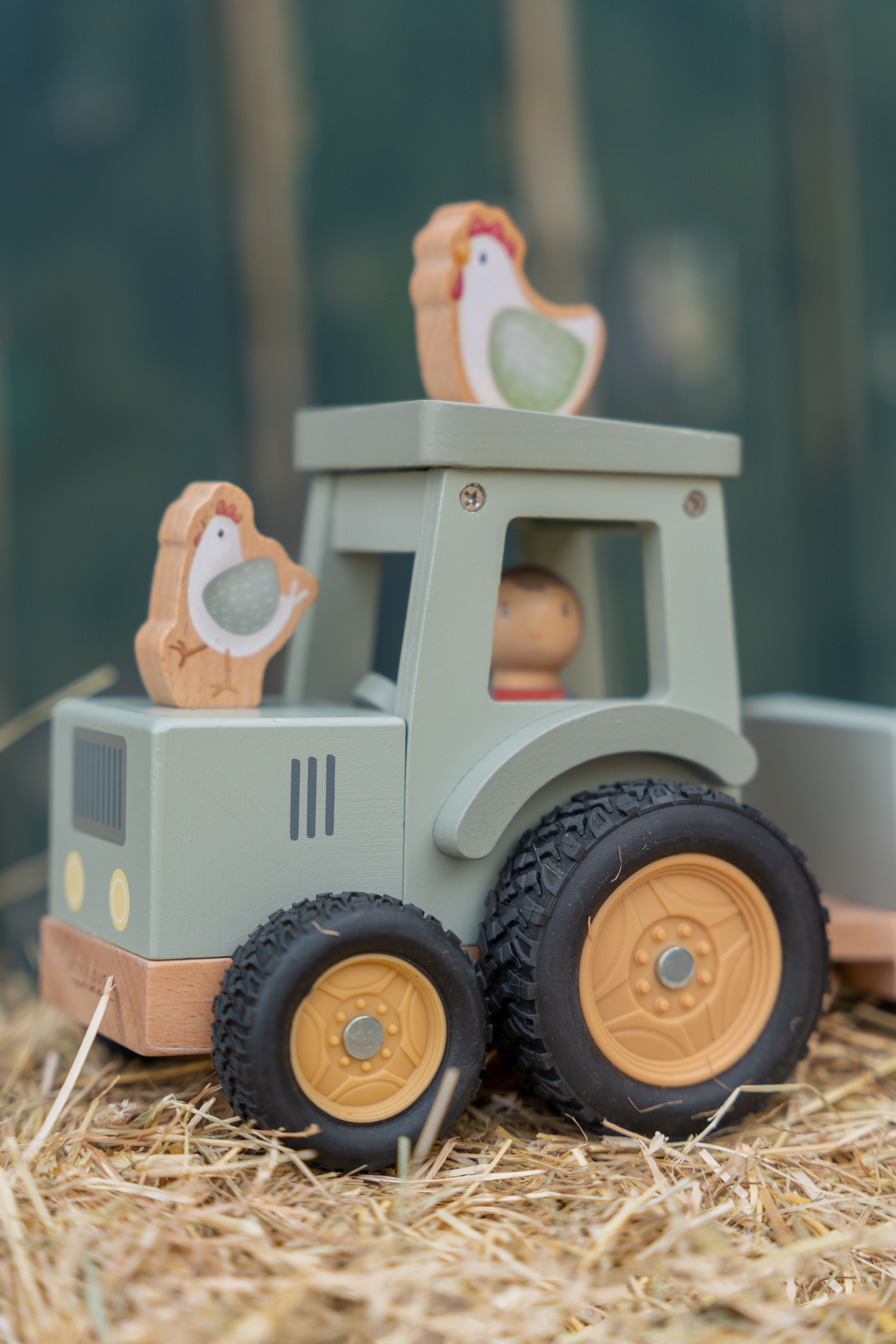 Little Dutch Little Farm -puinen traktori + peräkärry