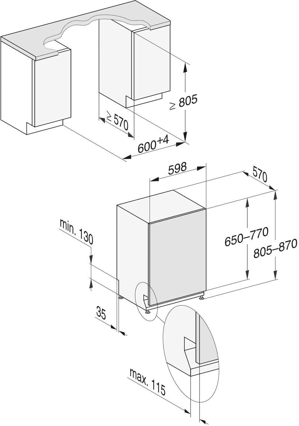 Miele G 5462 SCVi astianpesukone, integroitava