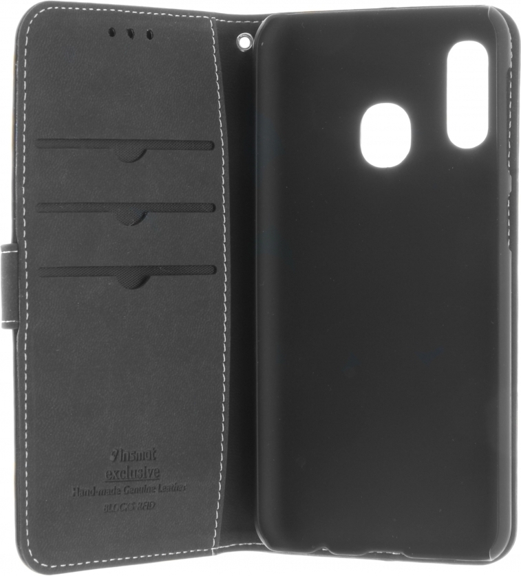 Insmat Exclusive Flip Case lompakkokotelo, Samsung Galaxy A20e, musta