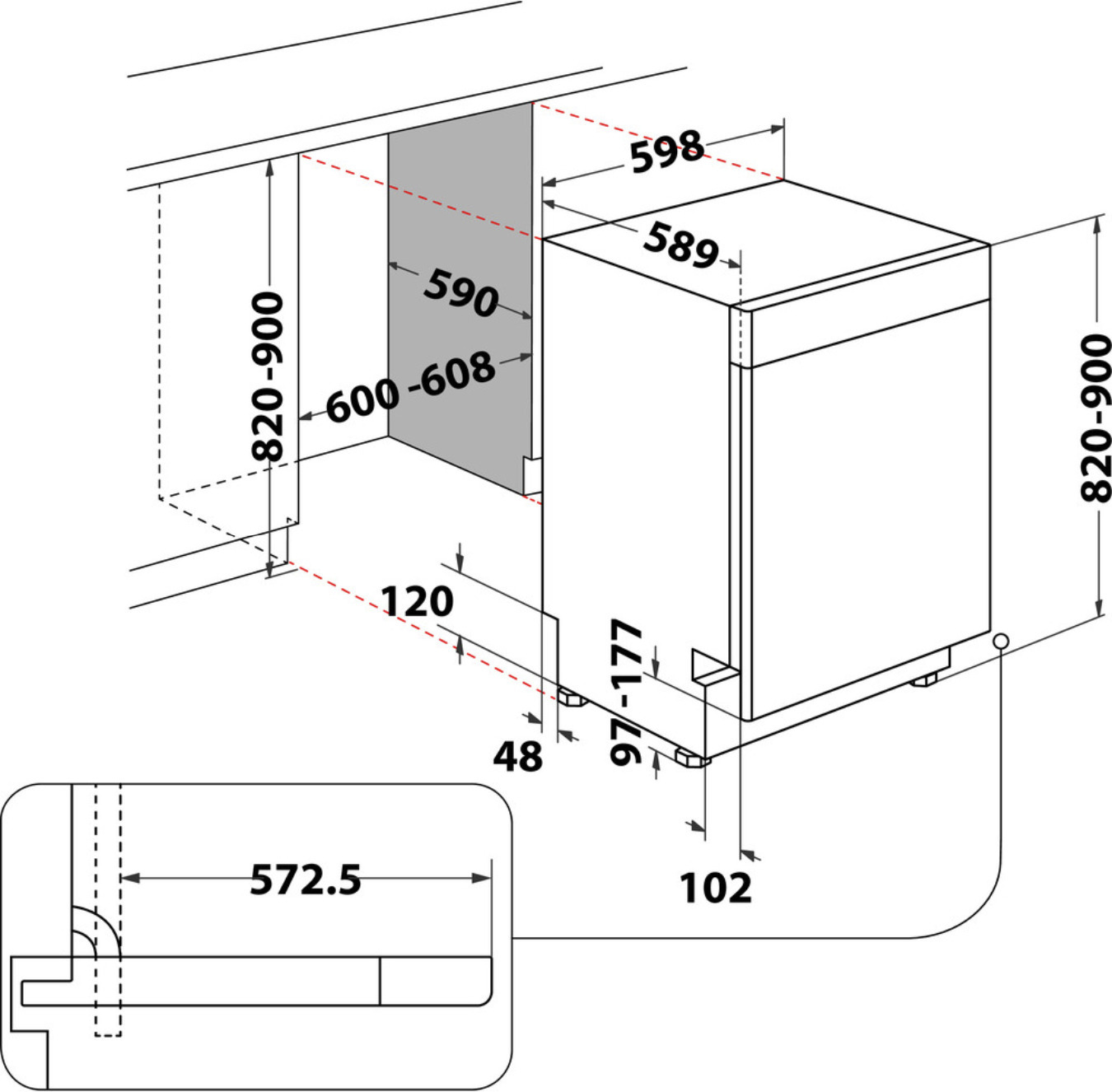 Whirlpool WUE 2B26 X astianpesukone, teräs