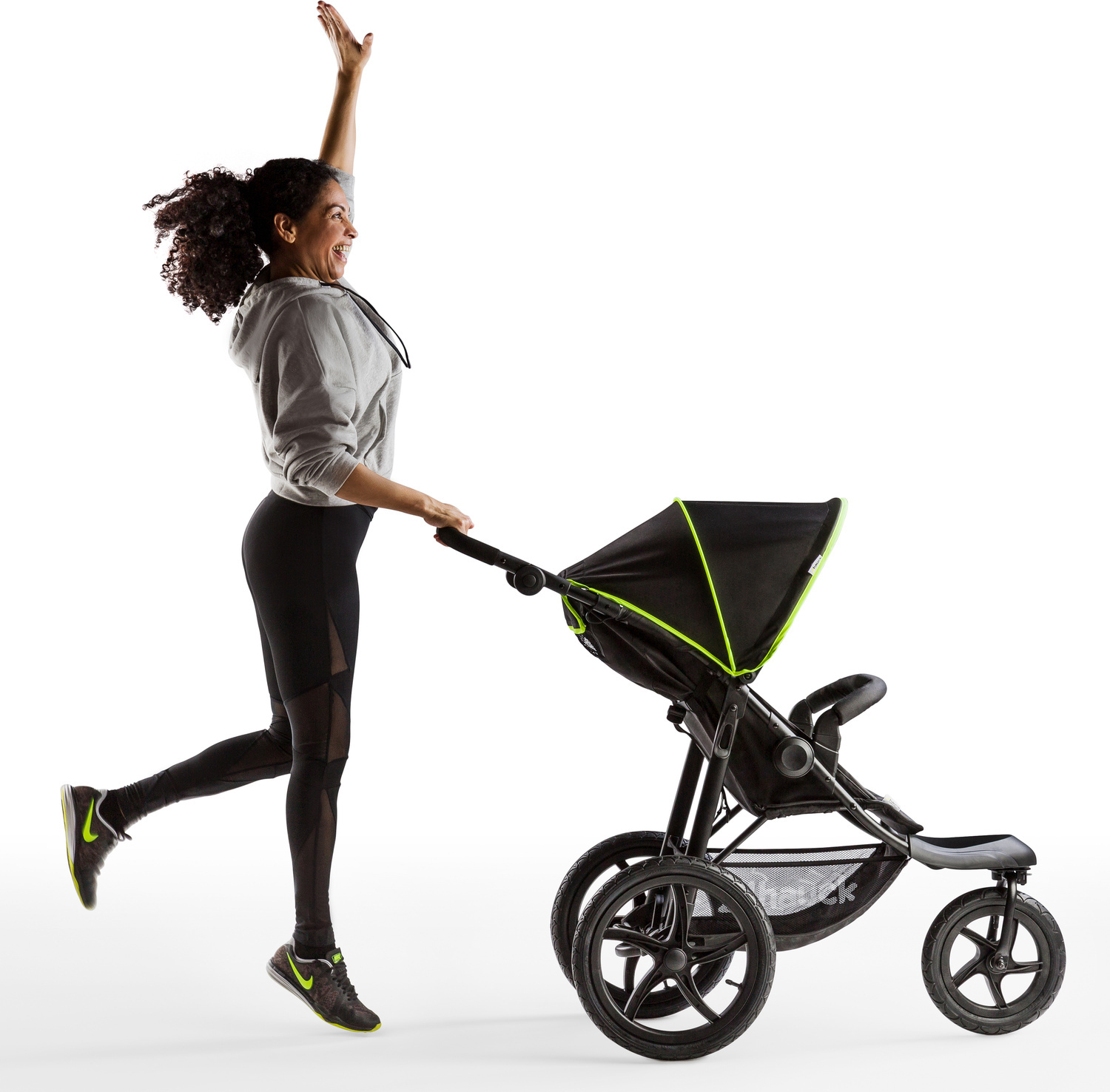 Hauck Runner -rattaat, Black / Neon