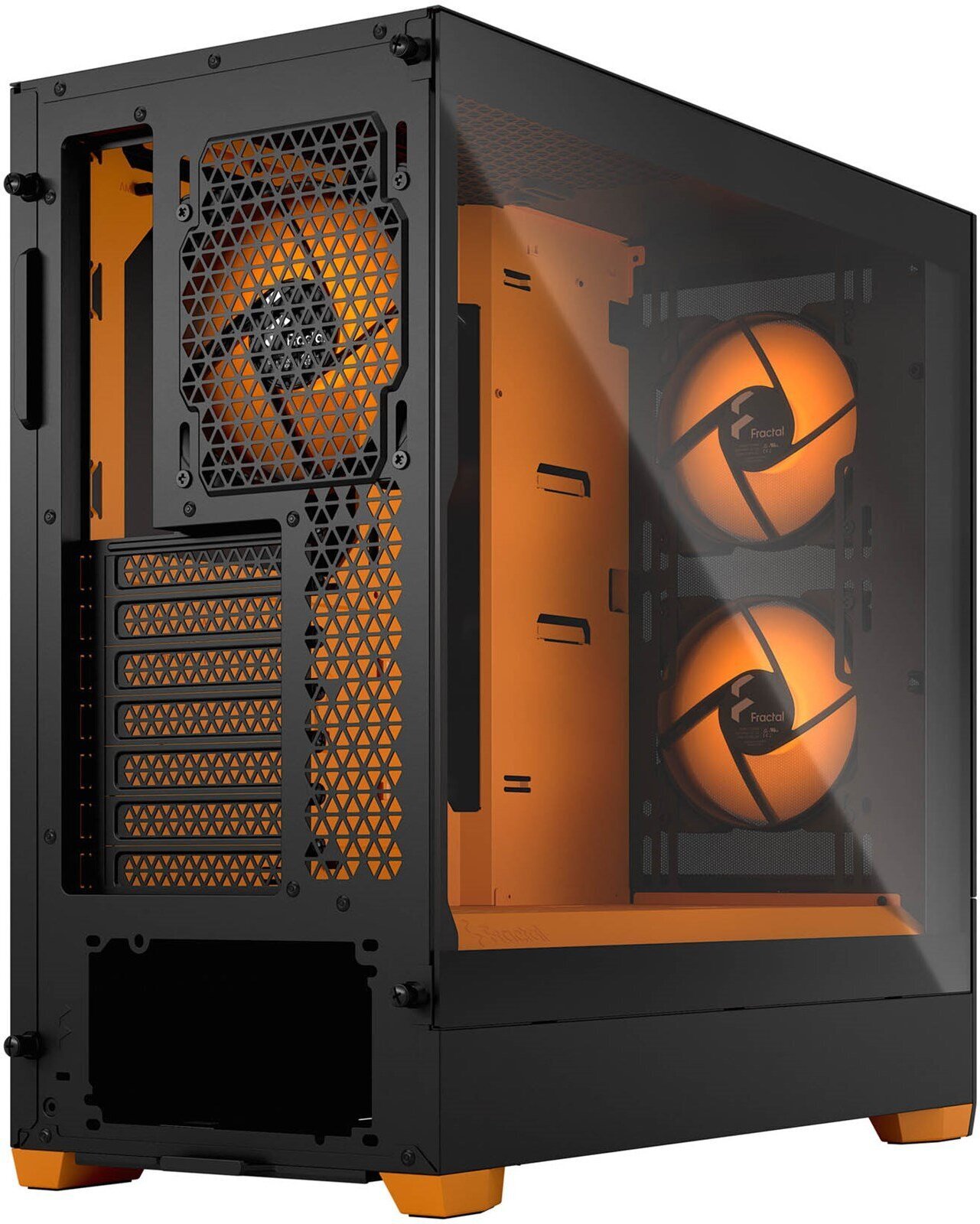 Fractal Design Pop Air RGB Orange Core TG ATX-kotelo ikkunalla, musta/oranssi