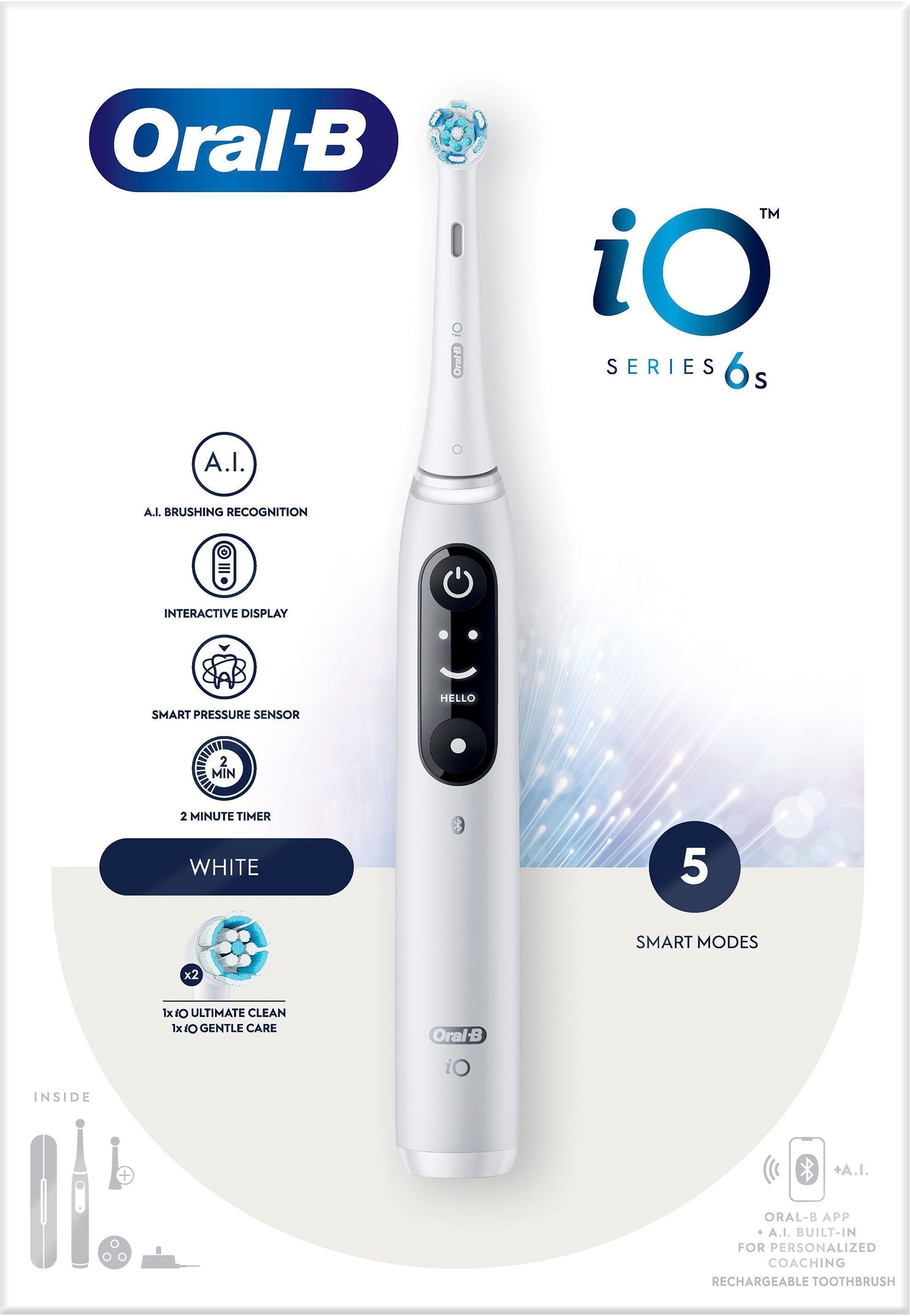 Oral-B iO Series 6s -sähköhammasharja, valkoinen