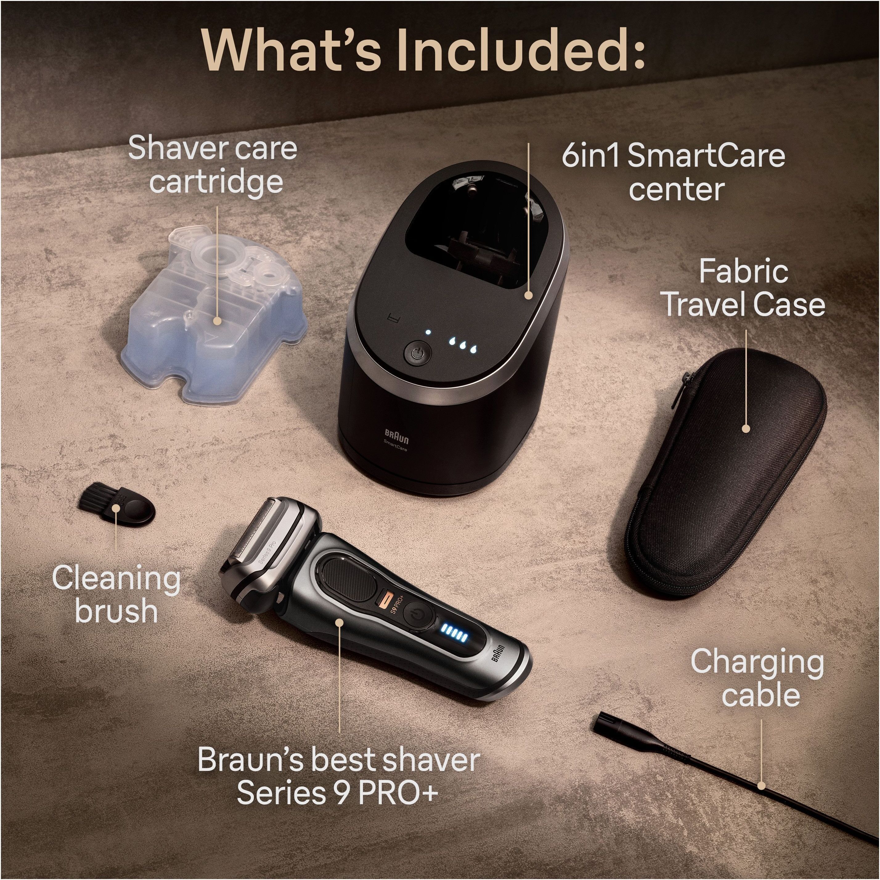 Braun Series 9 PRO+ 9565cc -parranajokone puhdistusasemalla