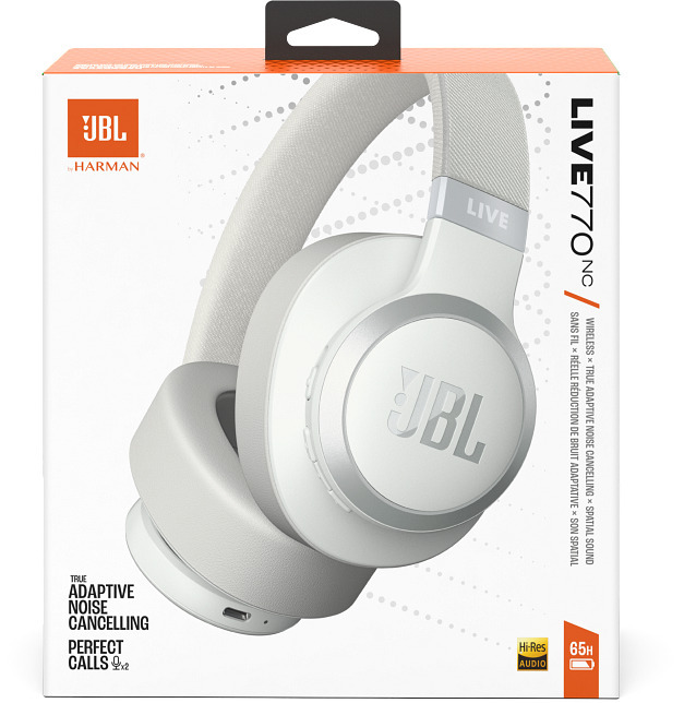 JBL LIVE 770NC vastamelukuulokkeet, valkoinen