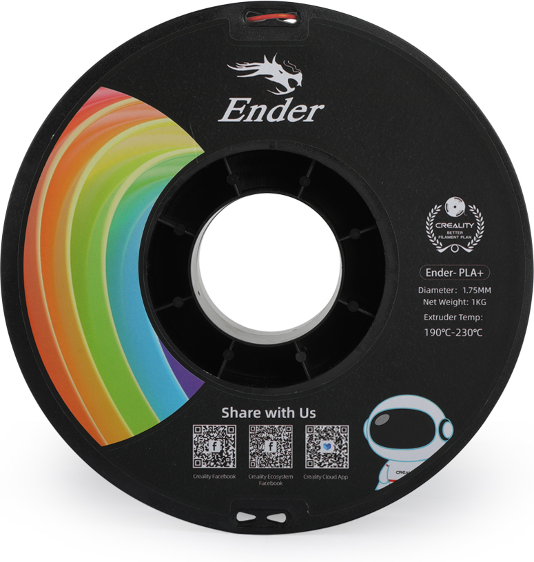 Creality Ender - PLA+ -filamentti 3D -tulostimeen, 1.75 mm, harmaa