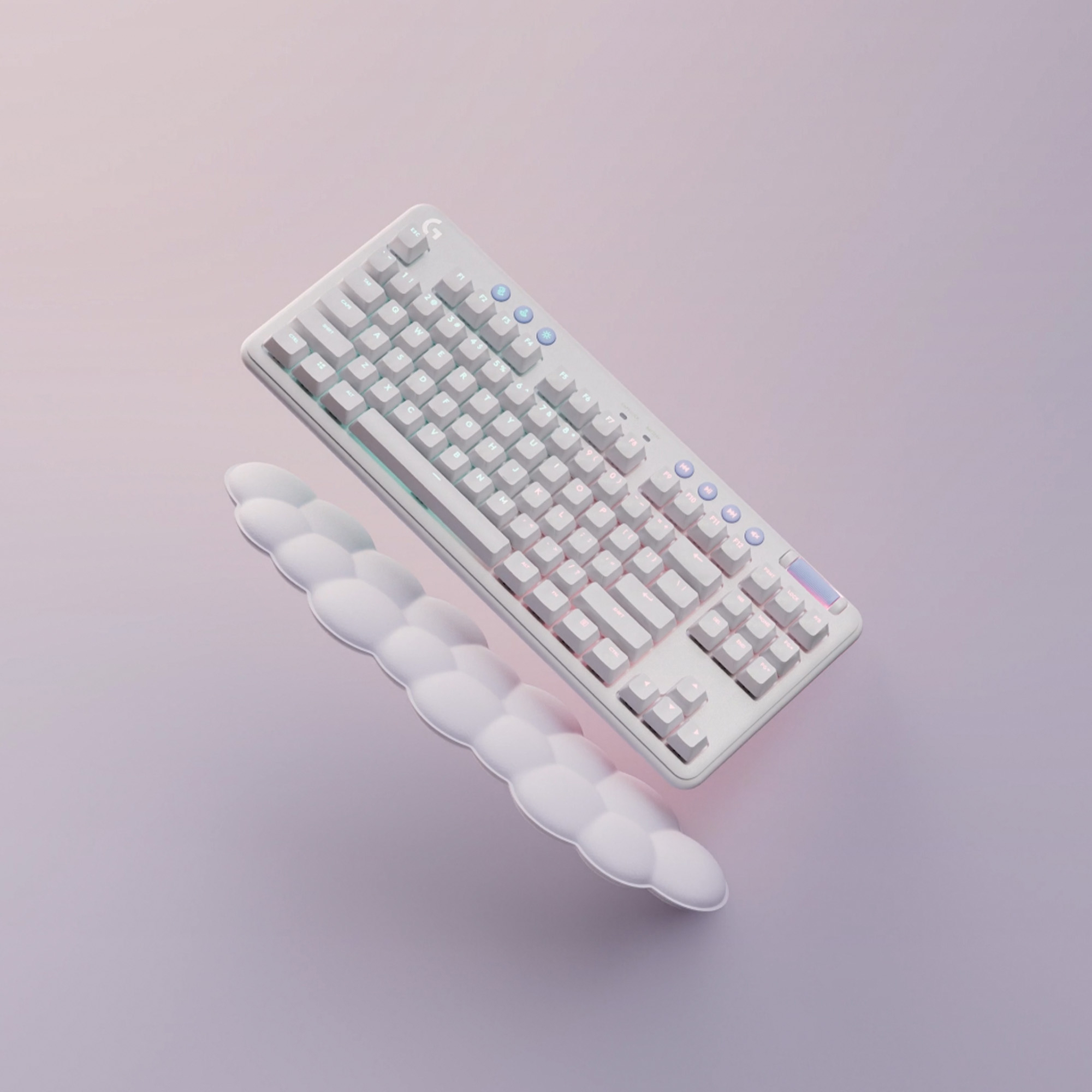 Logitech G715 -pelinäppäimistö, Linear-kytkimet, valkoinen