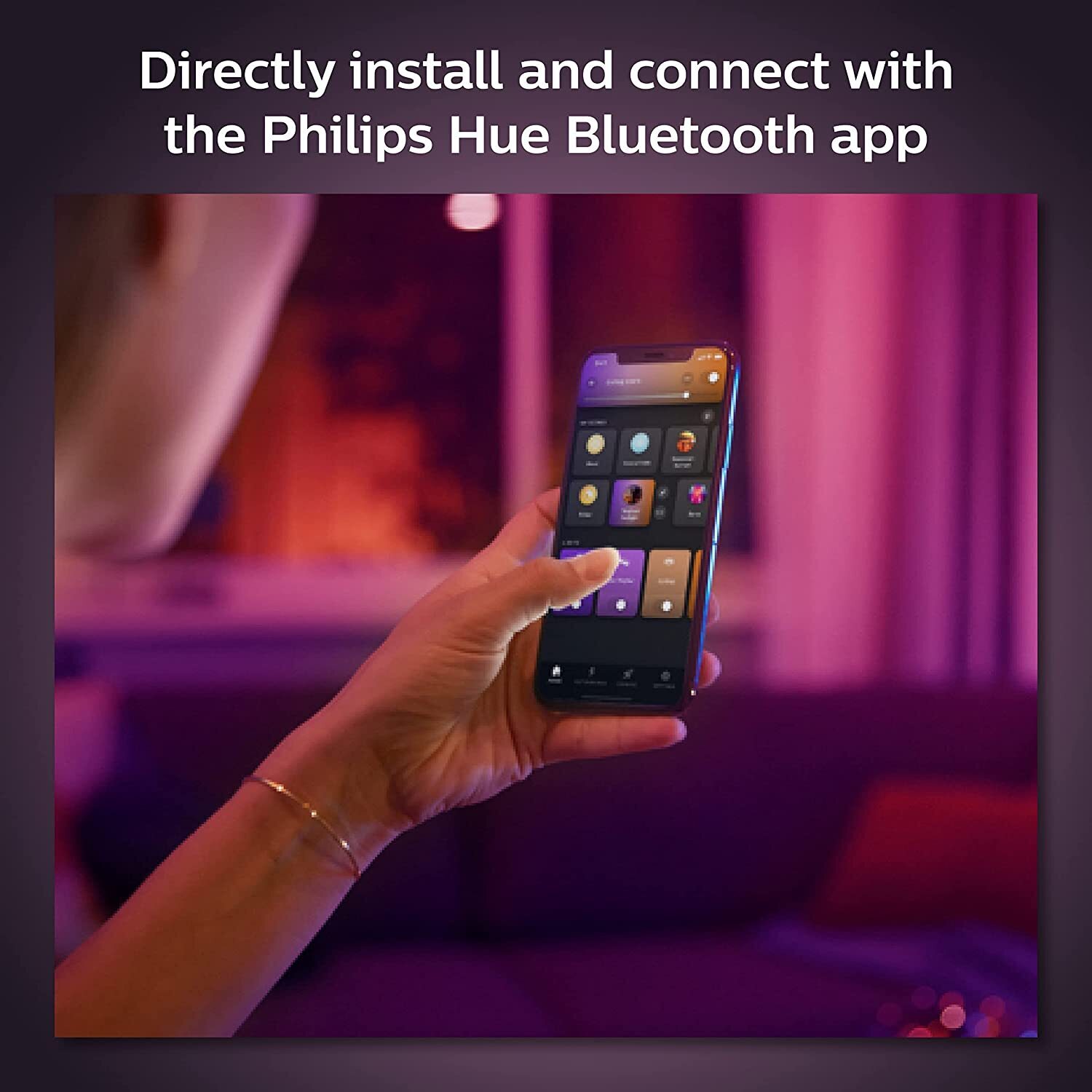 Philips Hue Perifo Cylinder -älykohdevalo, White and Color Ambiance, musta