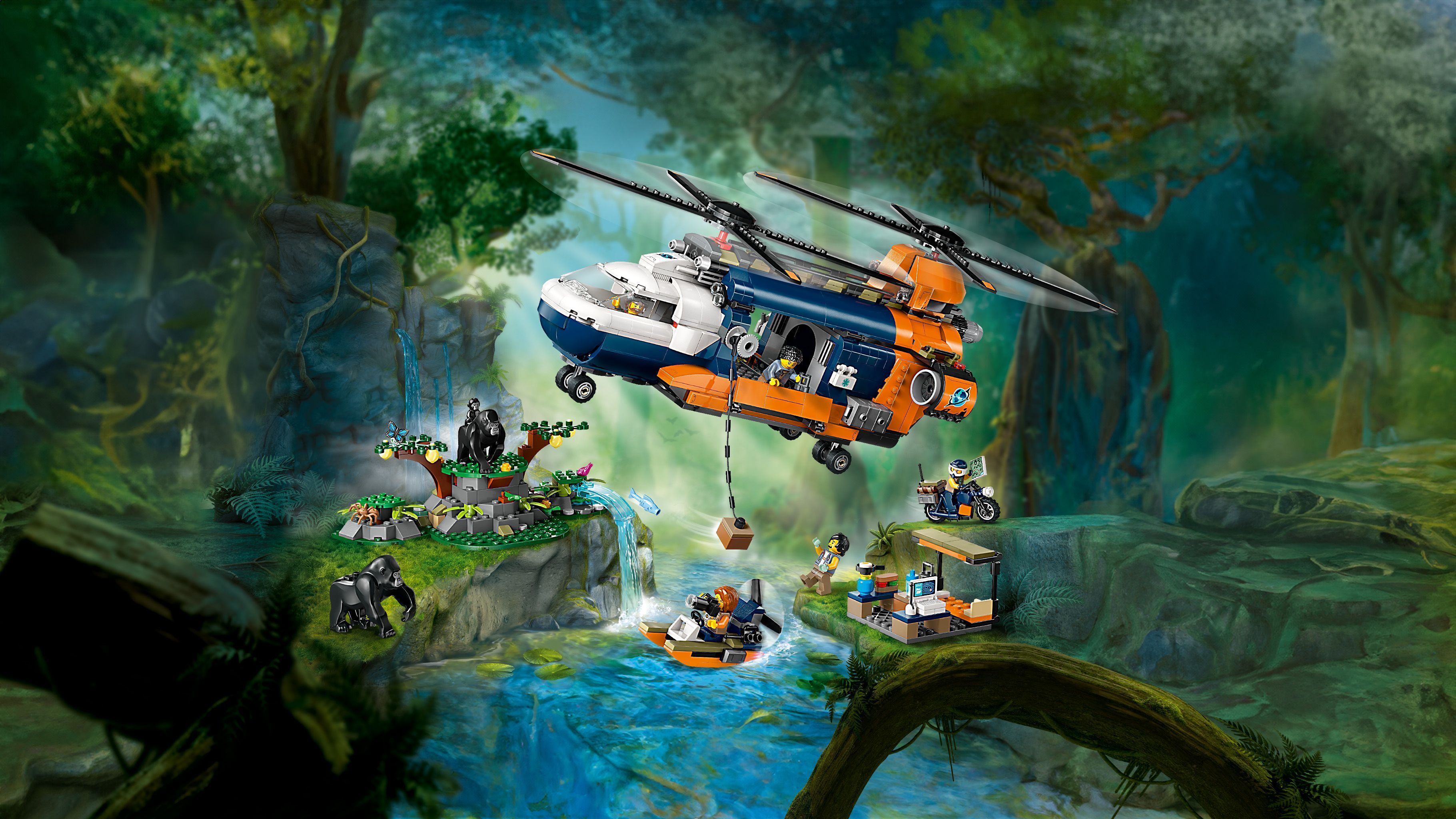 LEGO City Exploration 60437  - Viidakkotutkijan helikopteri leirissä