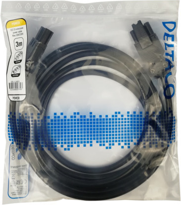 DELTACO GST18 uros - GST18 naaras, maadoitettu, 3m, musta