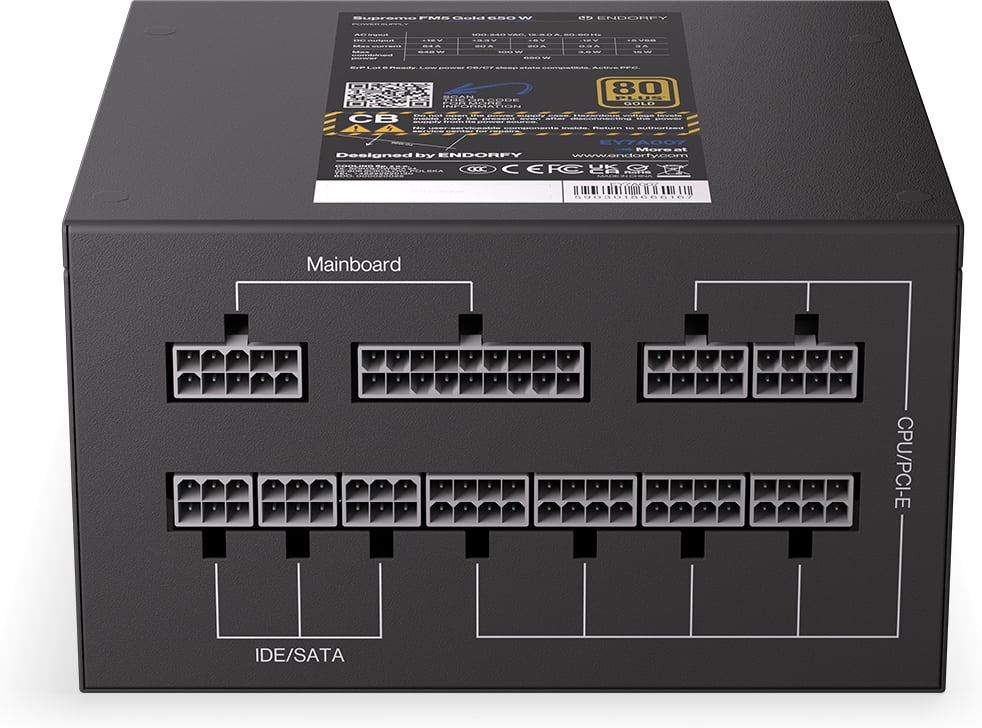 Endorfy Supremo FM5 Gold 650 W -ATX-virtalähde, musta