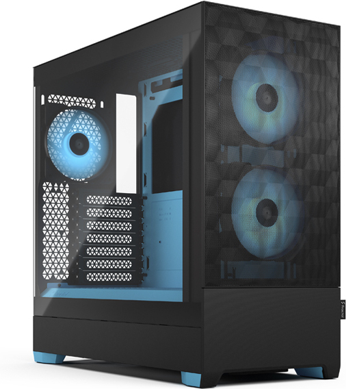 Fractal Design Pop Air RGB Cyan Core TG ATX-kotelo ikkunalla, musta/syaani