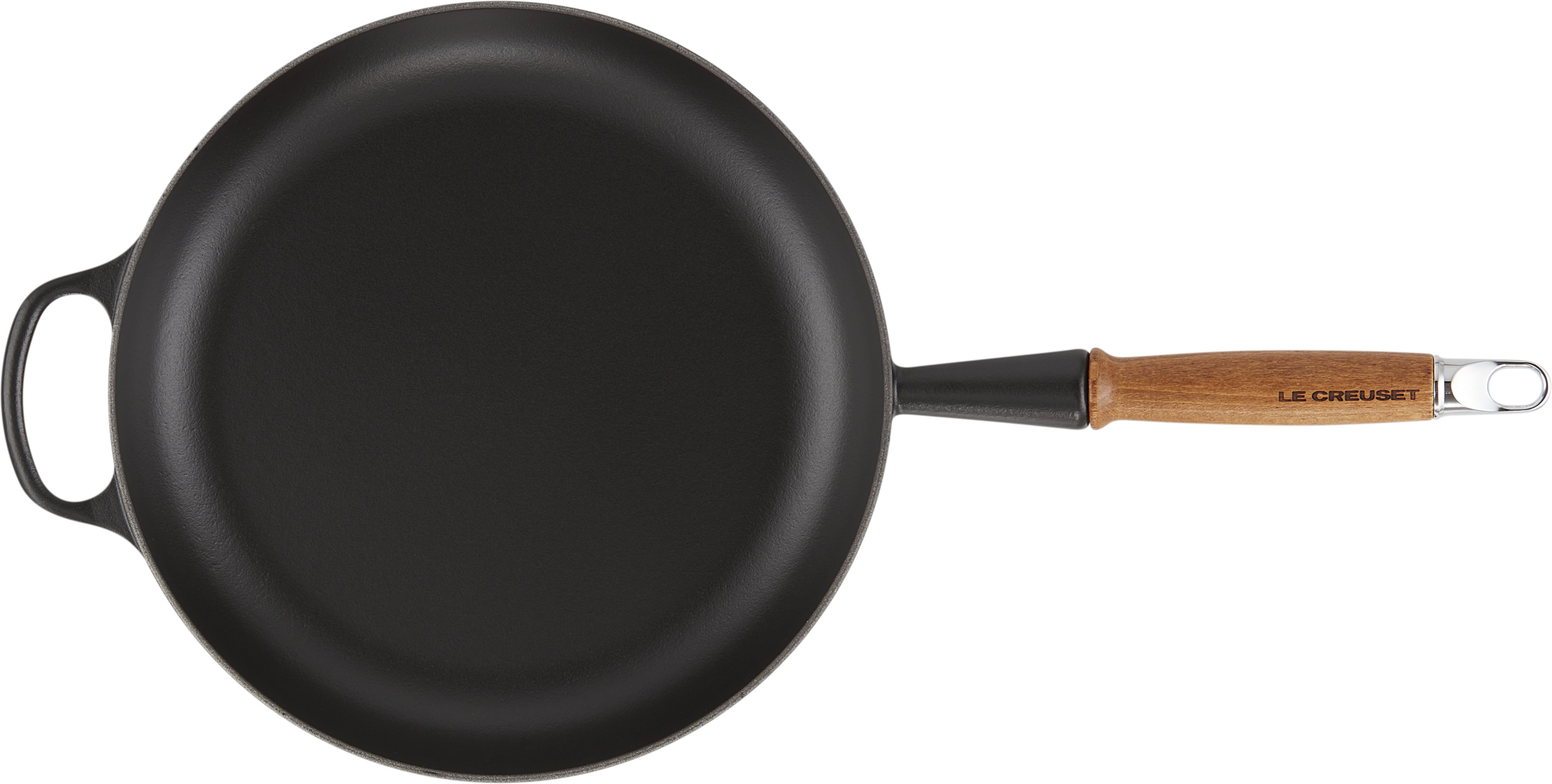 Le Creuset Signature -valurautapannu puukahvalla, 28 cm, Cerise