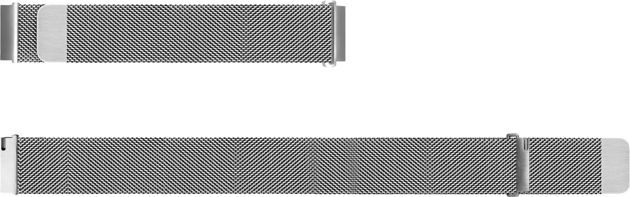 Wave teräspunottu ranneke 20mm, äly- ja urheilukelloille, hopea
