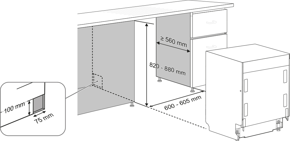 LG DB475TXS astianpesukone, integroitava
