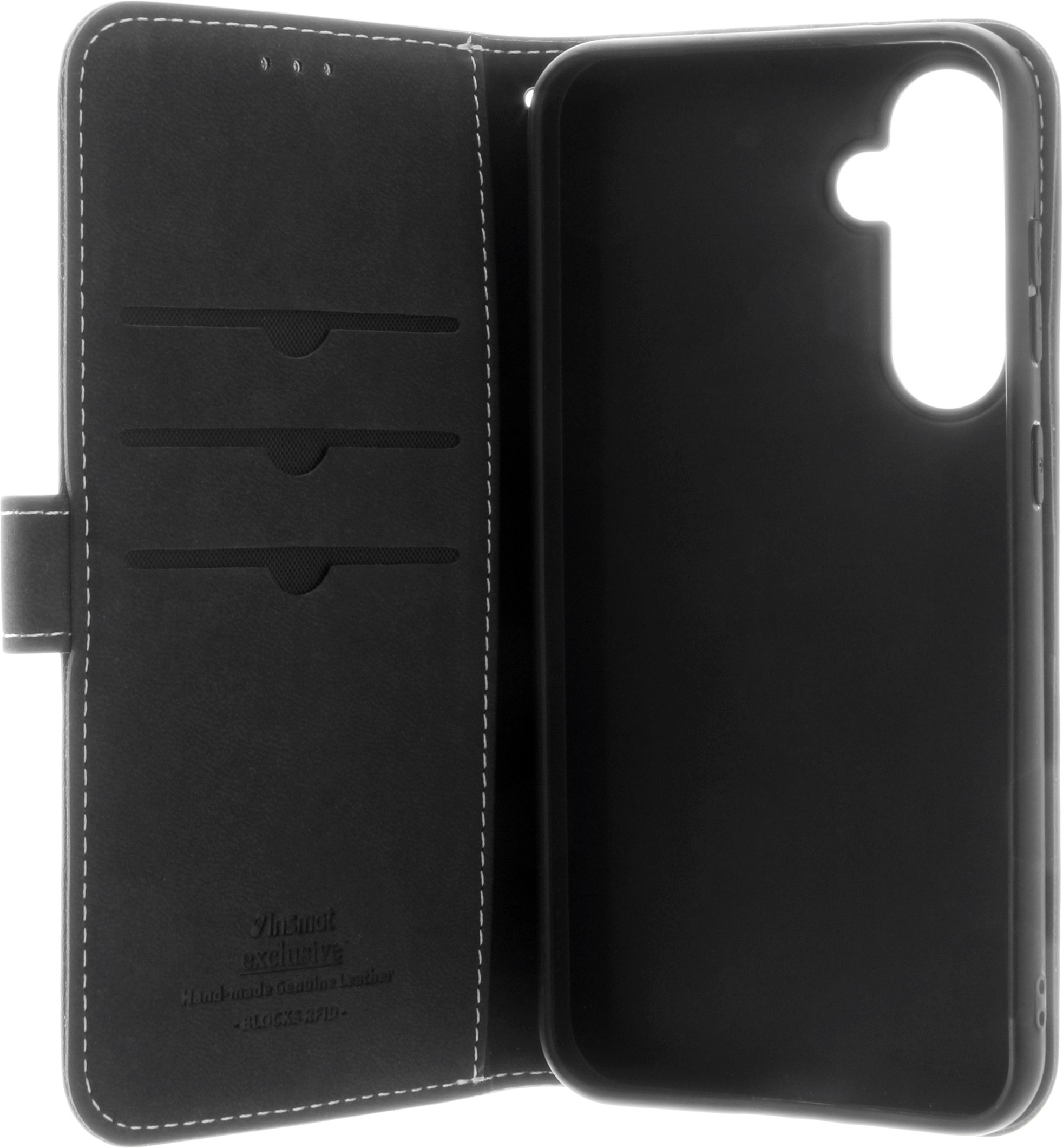 Insmat Exclusive Flip Case -lompakkokotelo, Samsung Galaxy S23 FE, musta