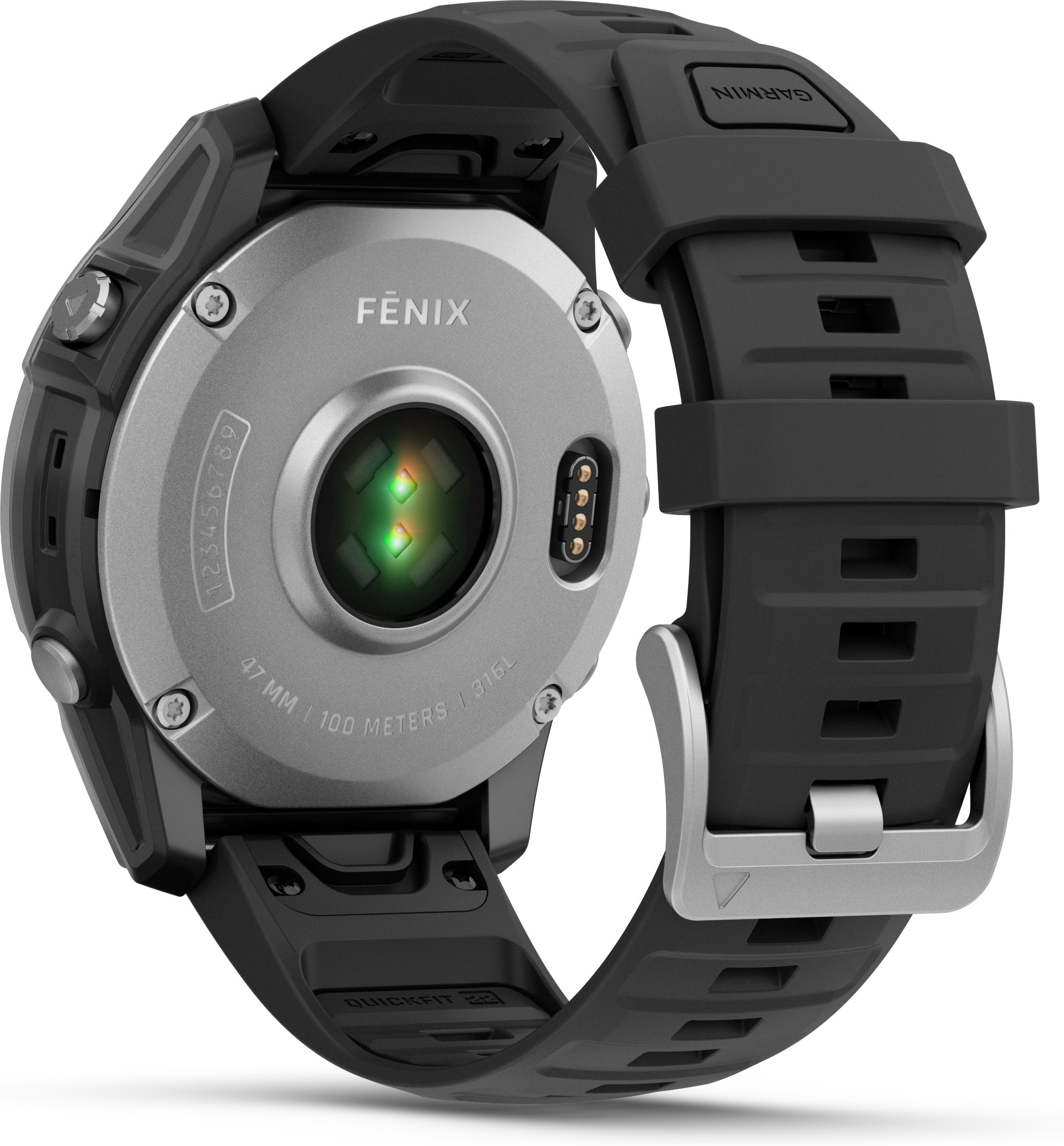 Garmin Fenix E -urheilukello, 47 mm, ruostumaton teräs / musta