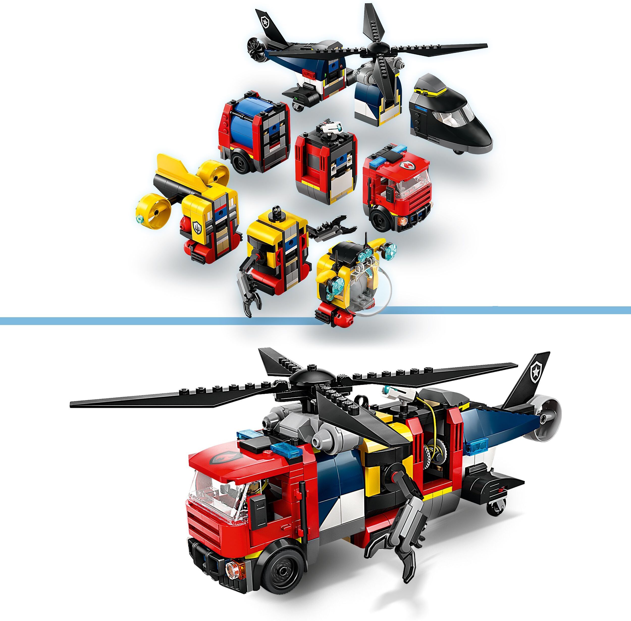 LEGO City 60462 – Helikopteri, paloauto ja sukellusvene yhdessä