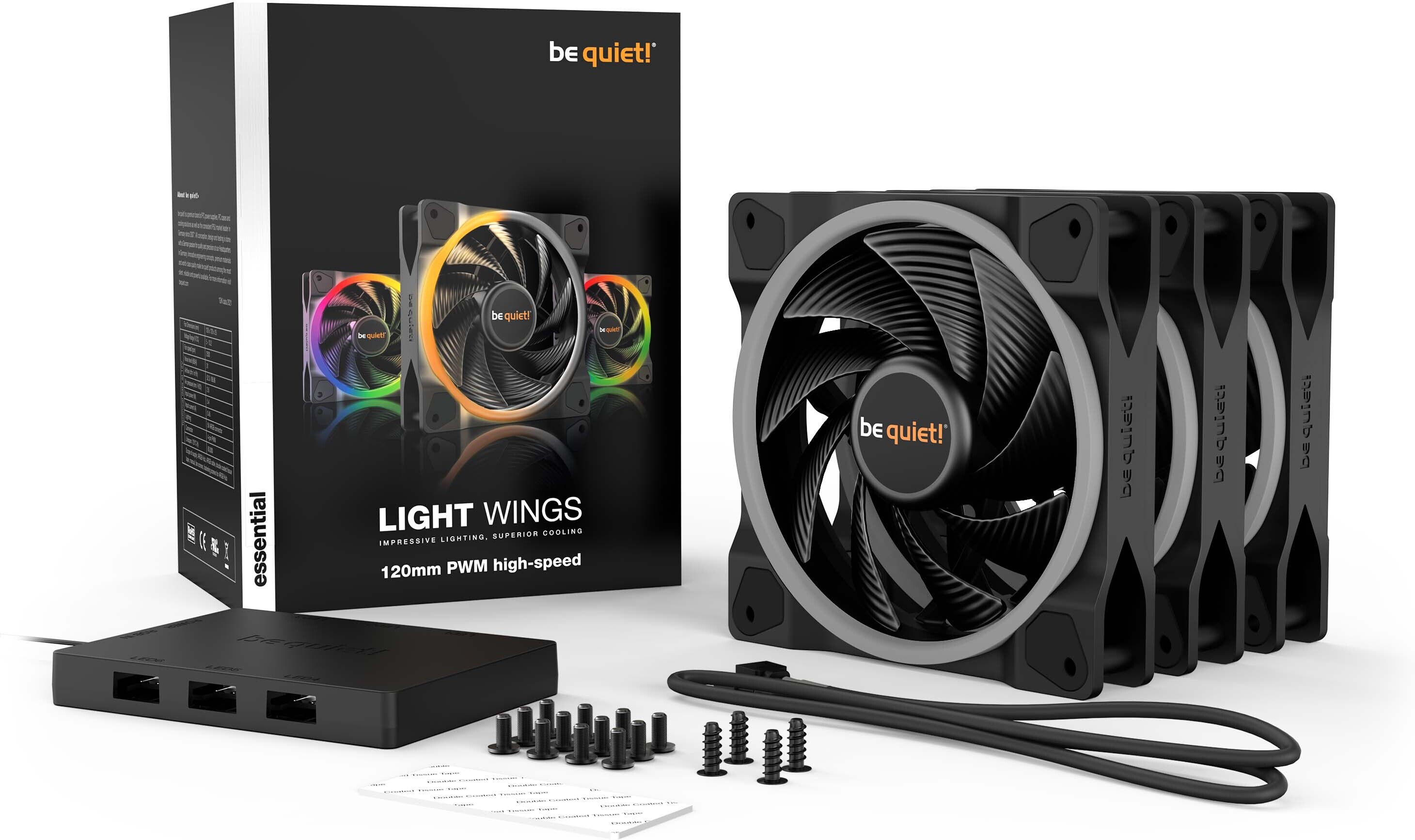 be quiet! Light Wings PWM high-speed -tuuletinpakkaus, 120 mm, 3-pack