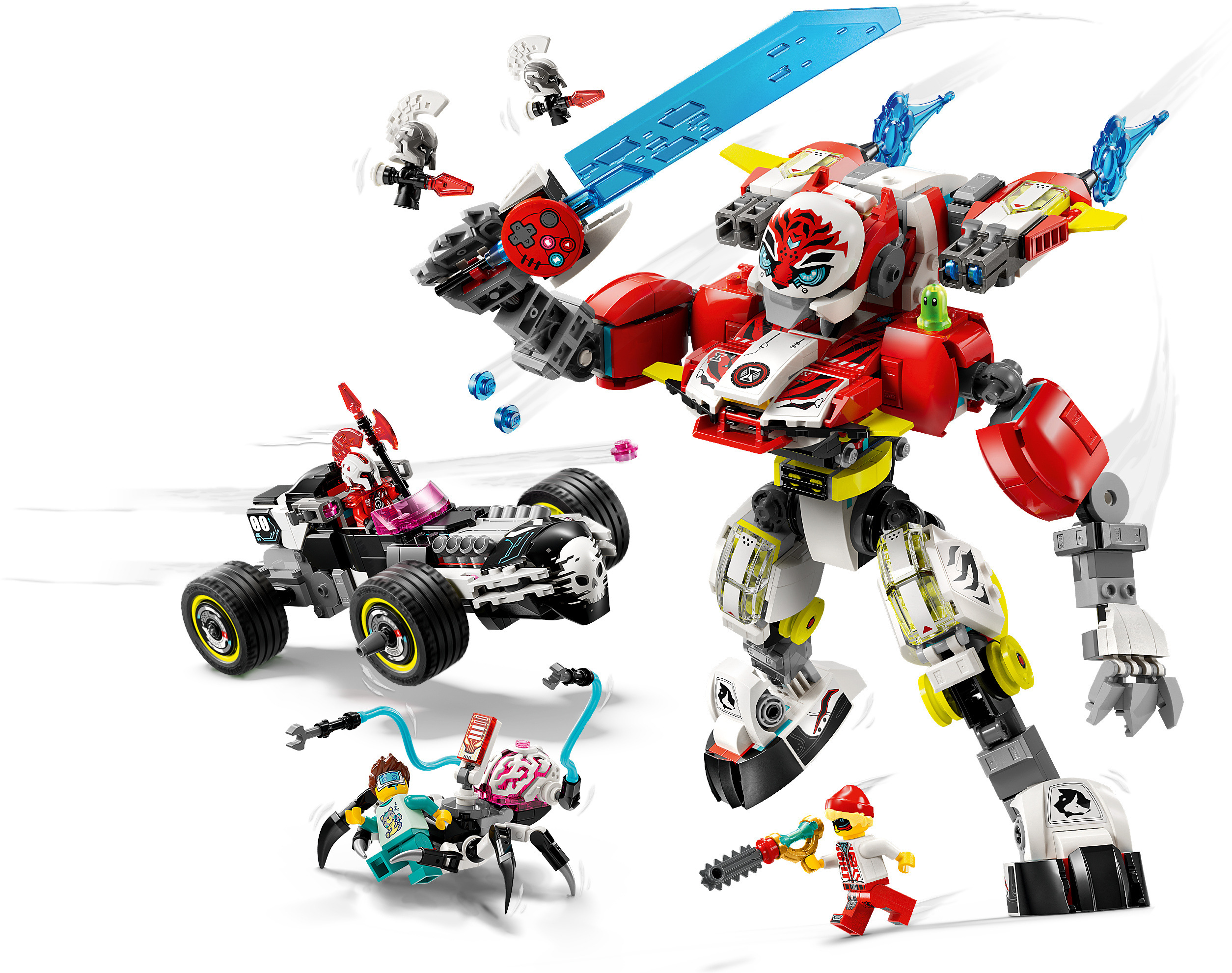 LEGO DREAMZzz 71497 – Cooperin tiikerirobotti ja Zeron hot rod ‑auto