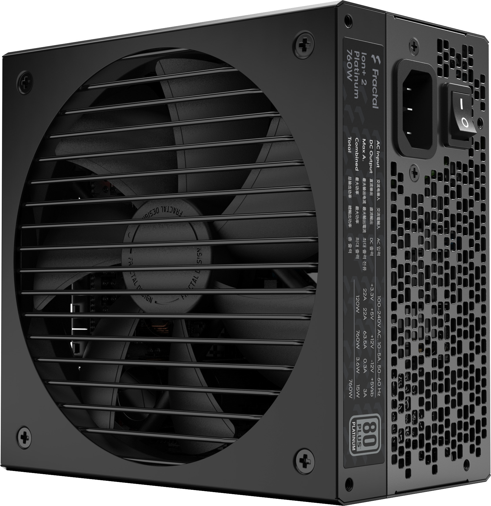 Fractal Design Ion+ 2 80 PLUS Platinum - ATX-virtalähde, 760 W