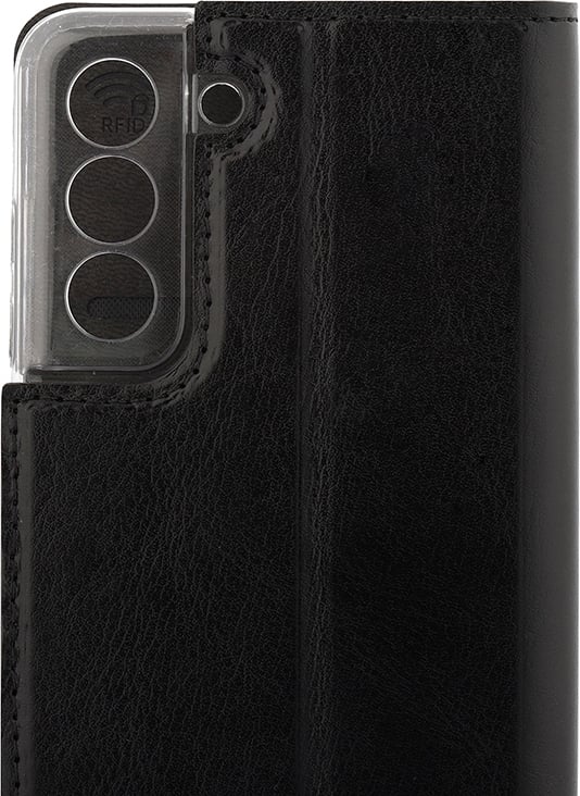 Wave BookCase -suojakotelo, Samsung Galaxy S21 FE 5G, musta