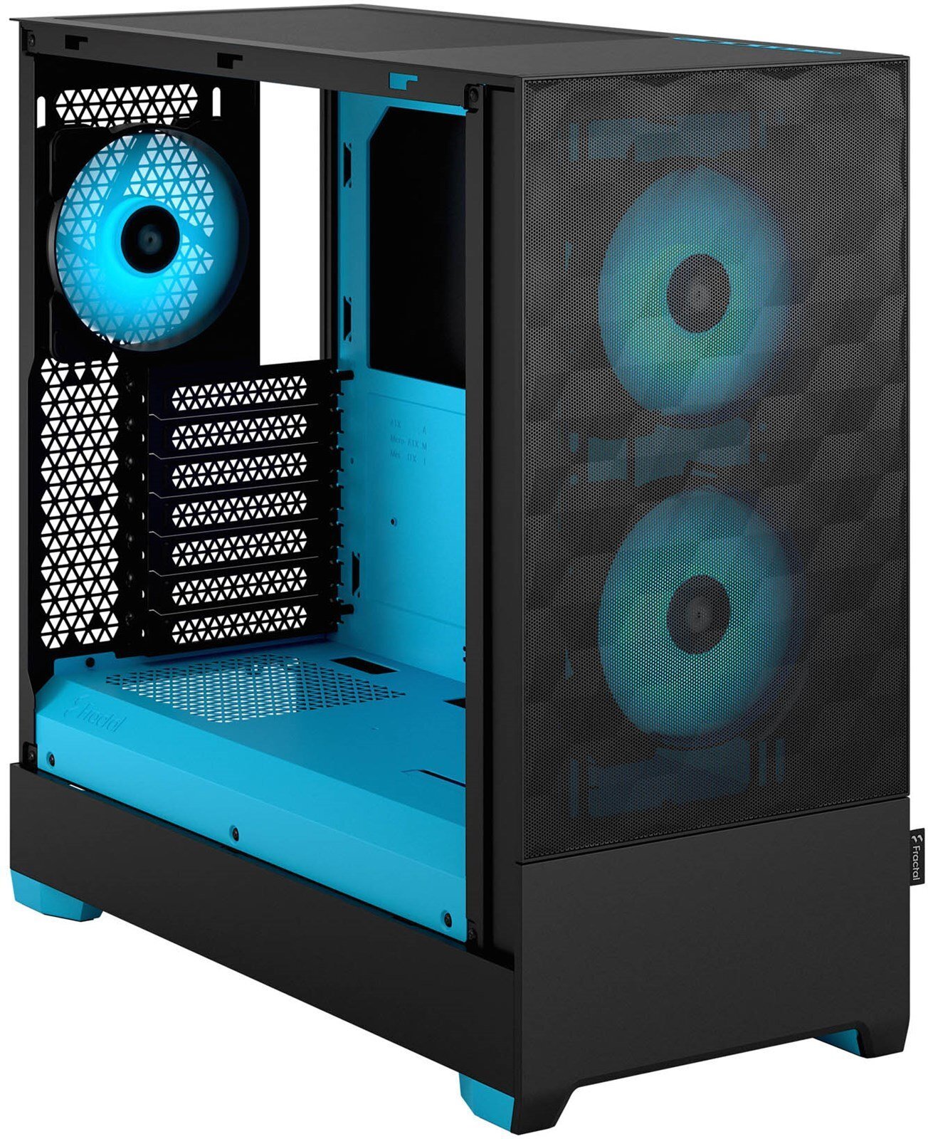 Fractal Design Pop Air RGB Cyan Core TG ATX-kotelo ikkunalla, musta/syaani