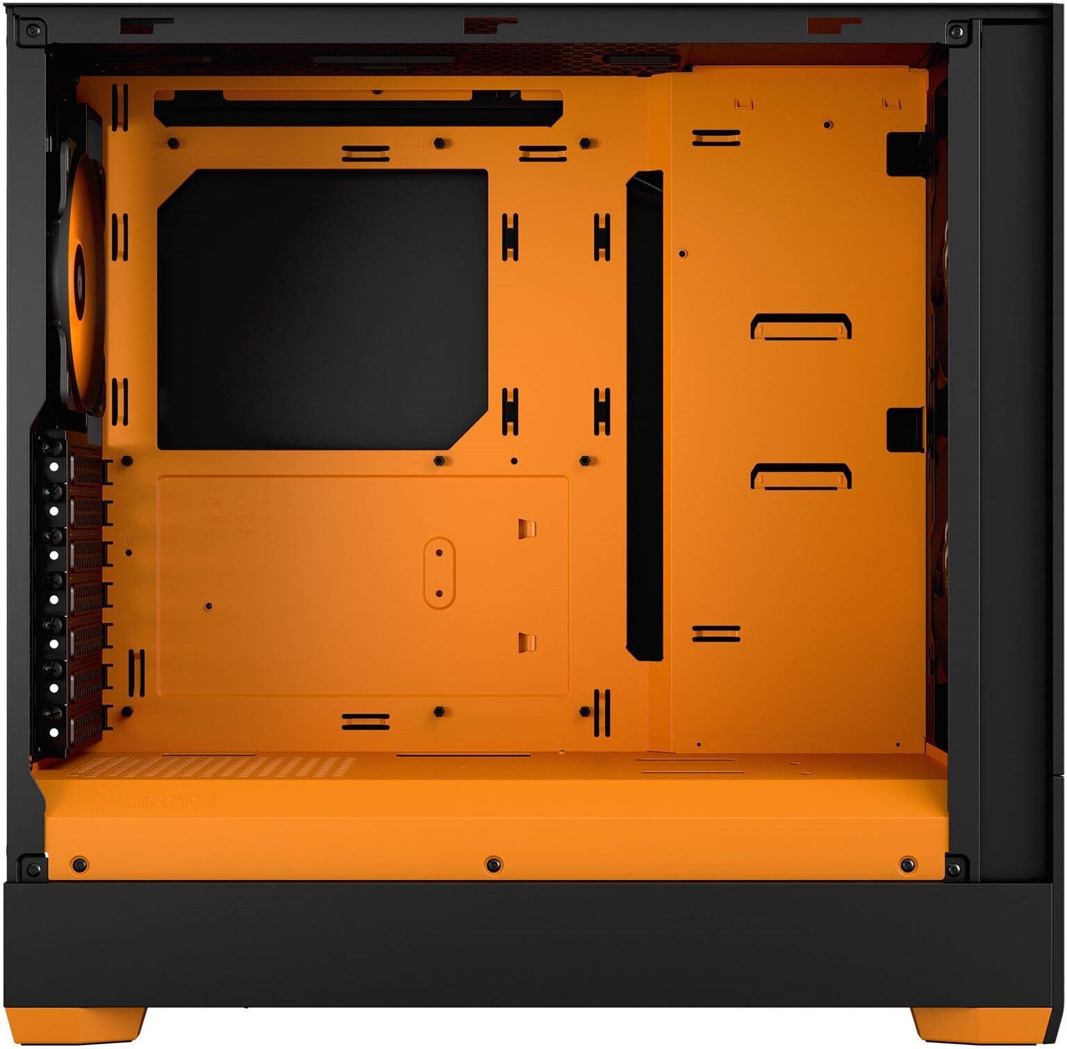 Fractal Design Pop Air RGB Orange Core TG ATX-kotelo ikkunalla, musta/oranssi