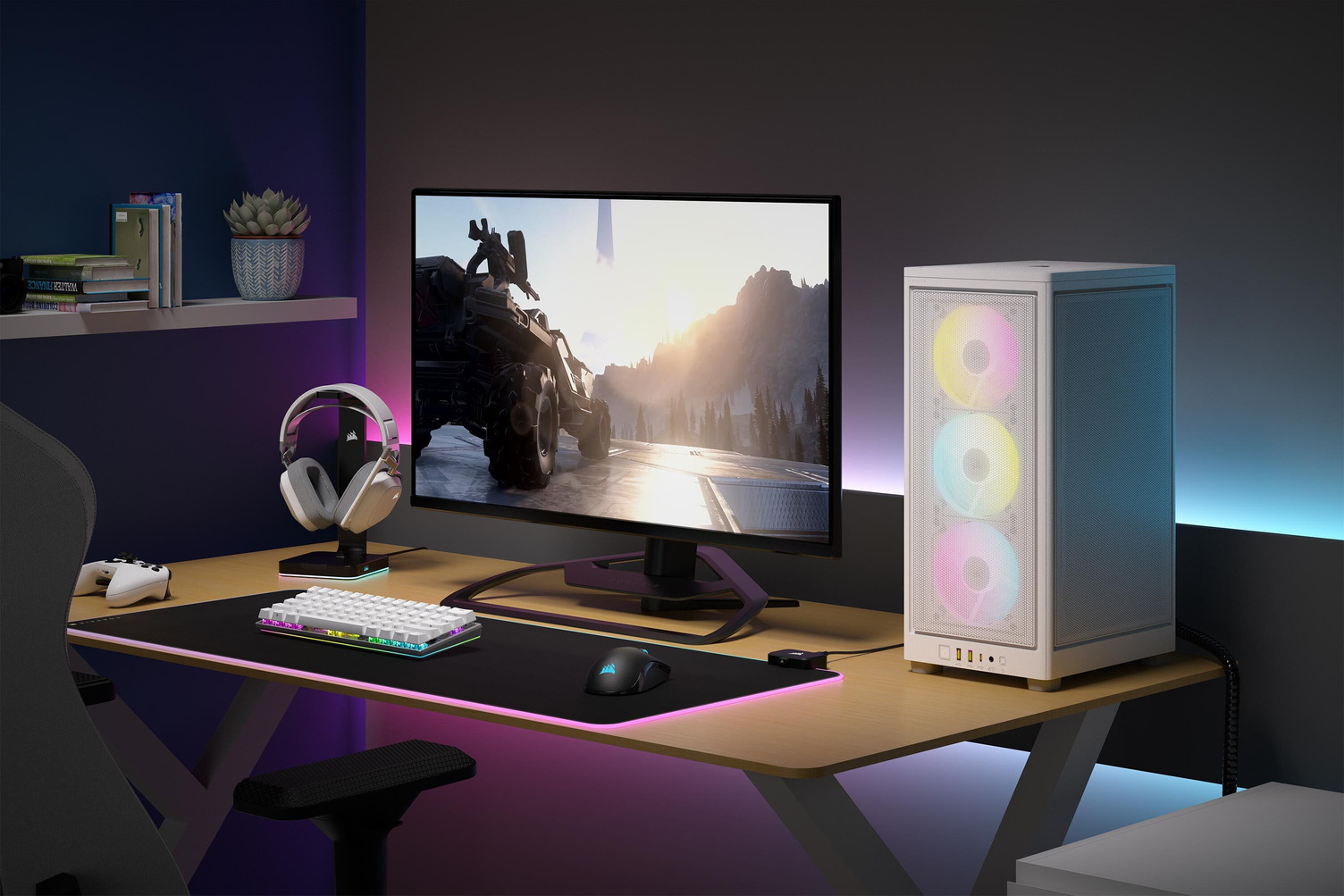 Corsair iCUE 2000D RGB AIRFLOW Mini-ITX-kotelo, valkoinen