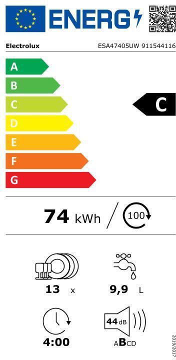 Electrolux ESA47405UW astianpesukone, valkoinen