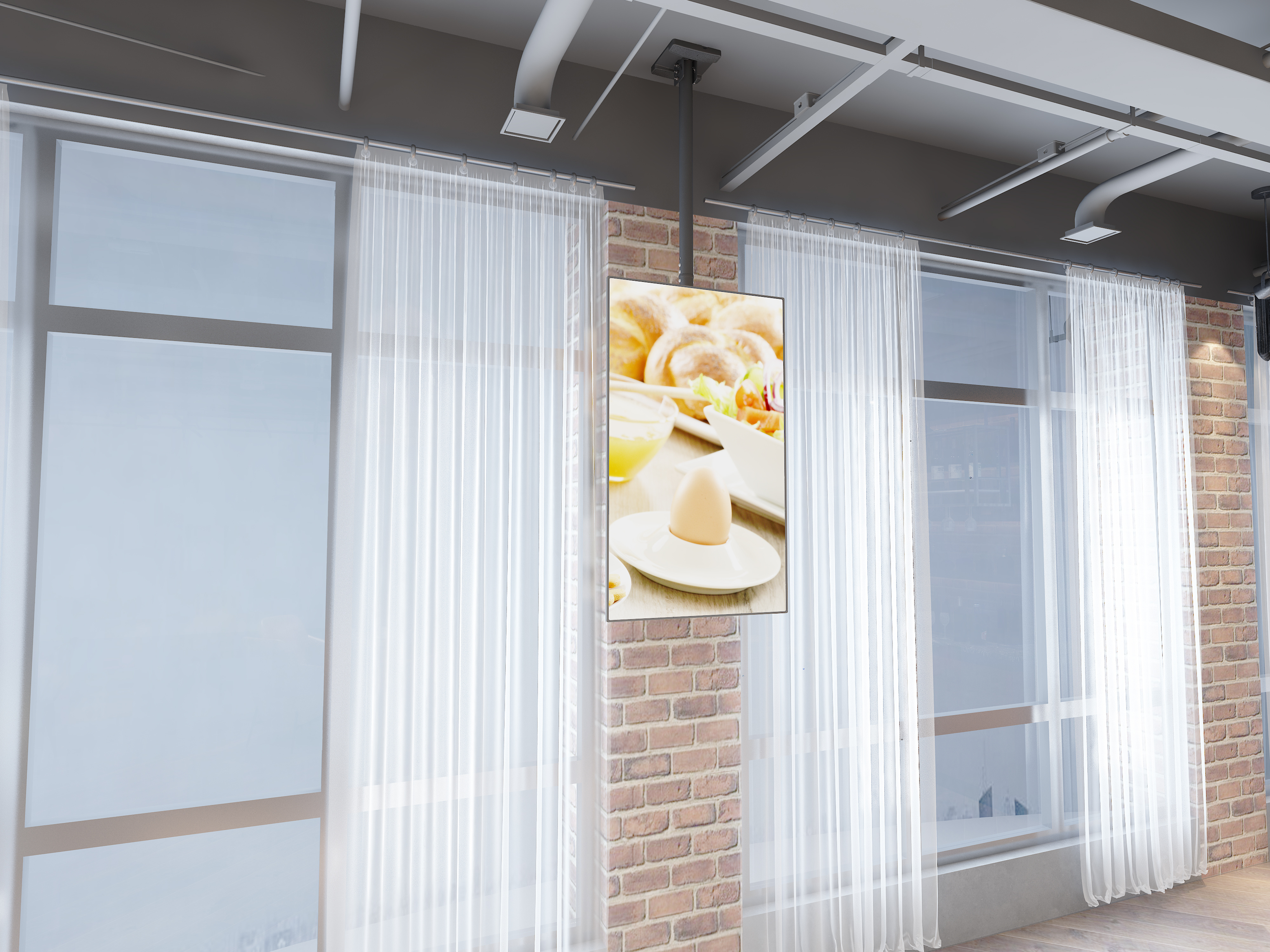 Multibrackets M Ceiling Mount Pro MBC1U VESA 400 -kattokiinnike 40-65" näytöille