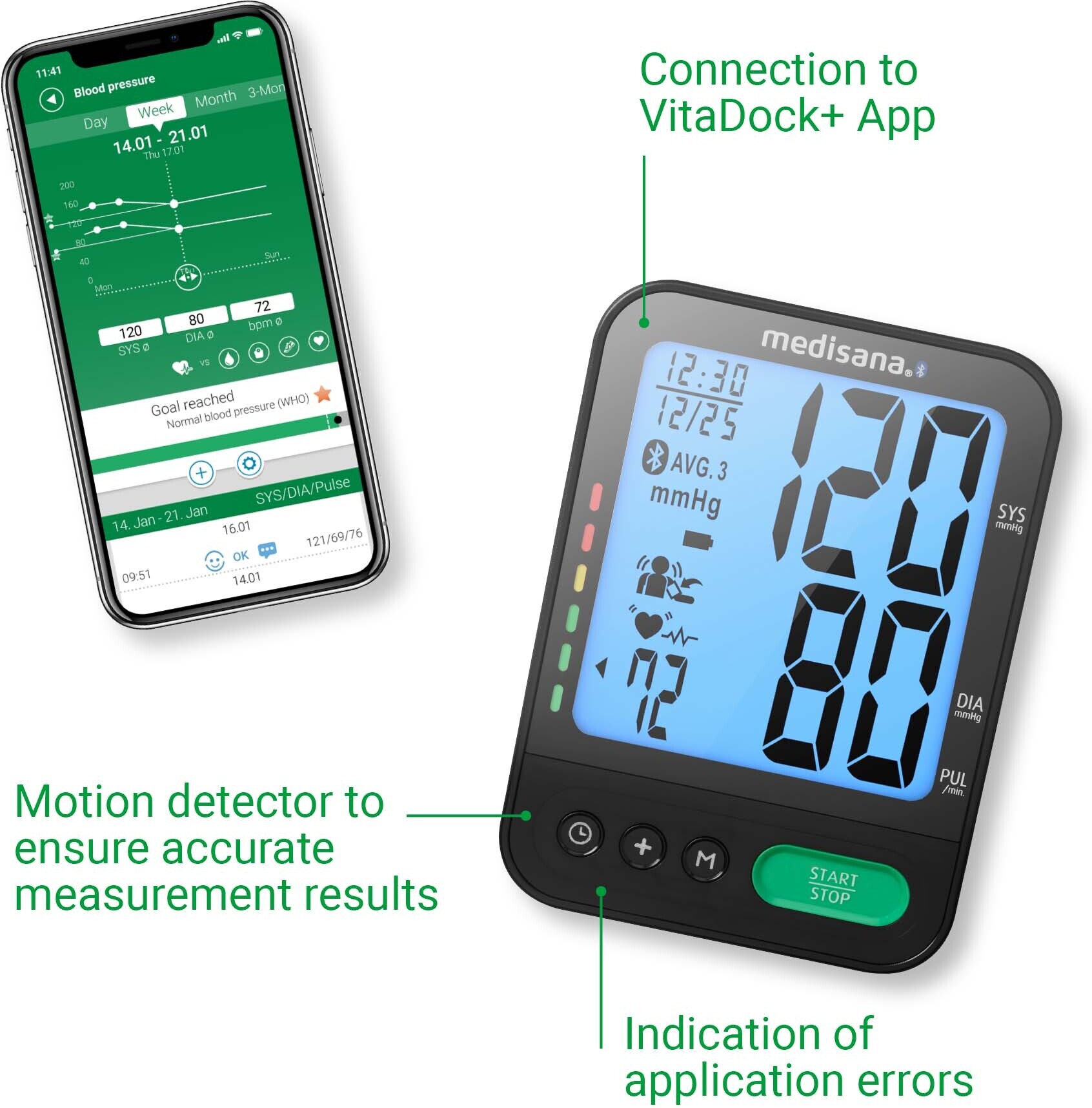 Medisana BU580 Connect -verenpainemittari, musta