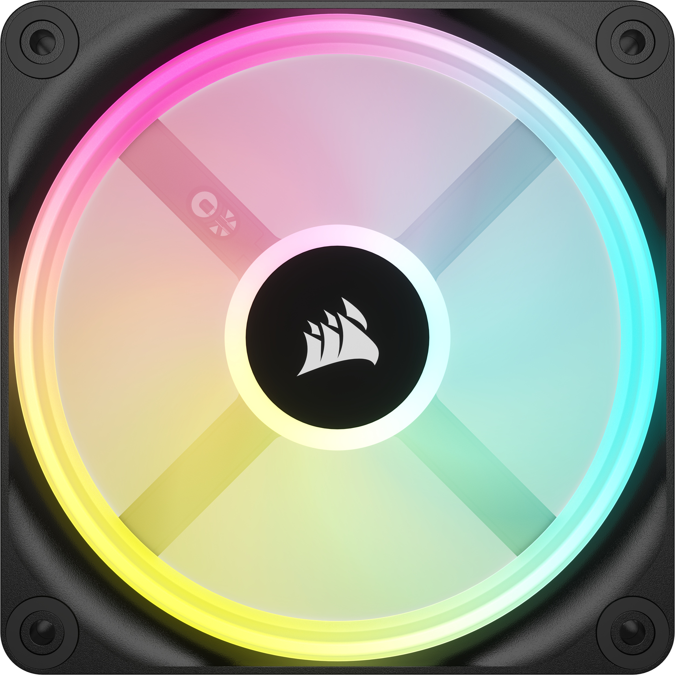 Corsair iCUE LINK QX120 RGB PWM -tuuletin, 120 mm, musta, 3 kpl Starter Kit