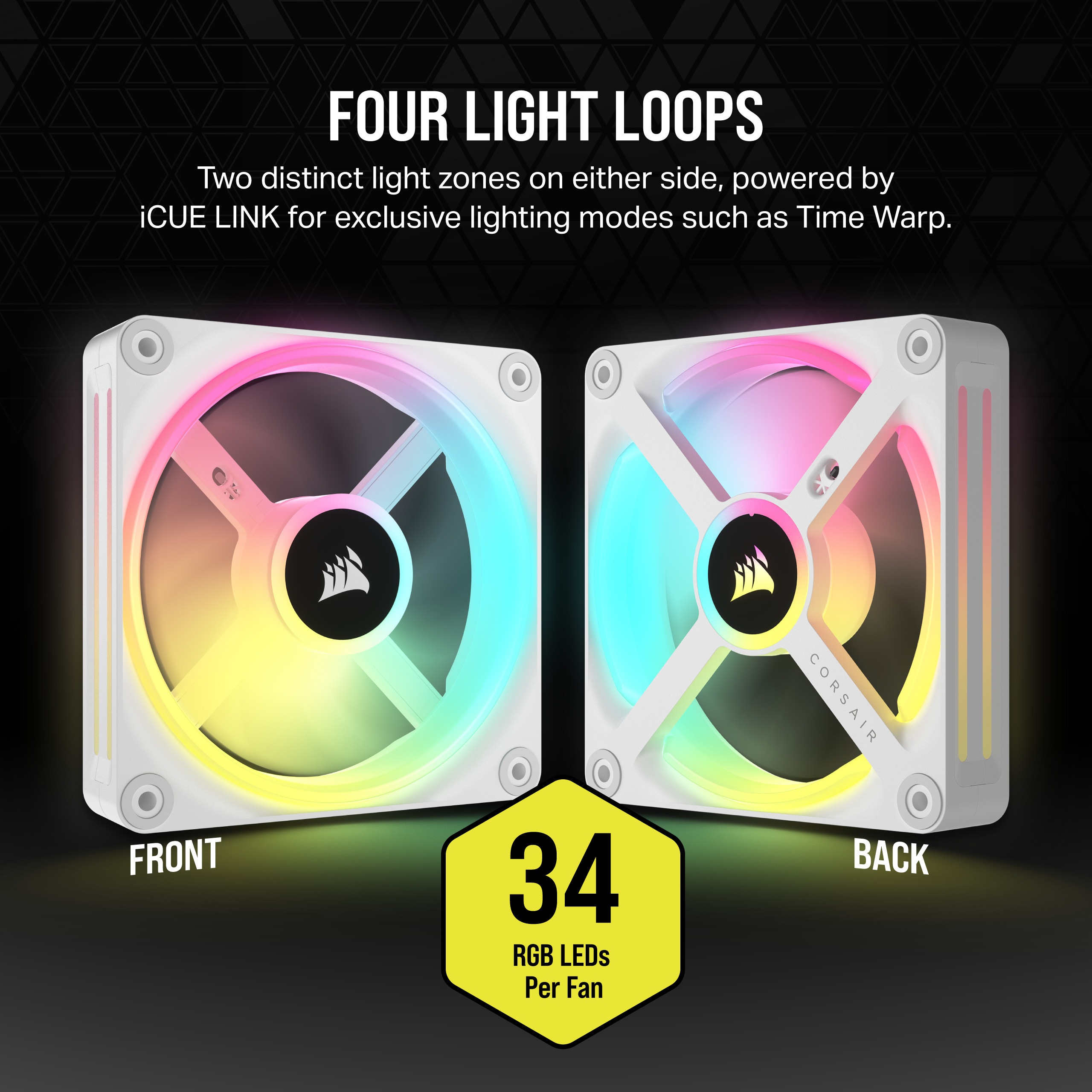 Corsair iCUE LINK QX120 RGB PWM -tuuletin, 120 mm, valkoinen, 1 kpl Expansion Kit