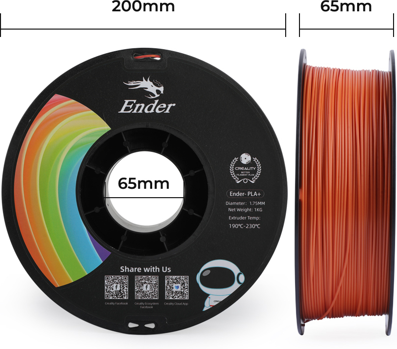 Creality Ender - PLA+ -filamentti 3D -tulostimeen, 1.75 mm, harmaa