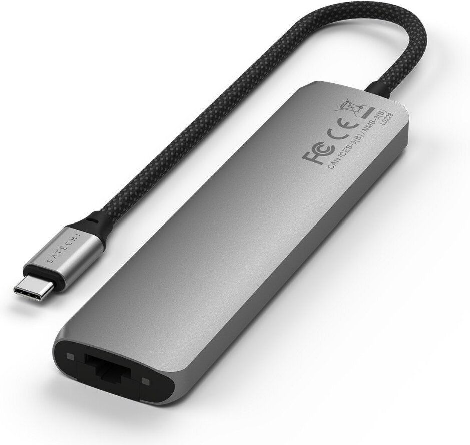 Satechi USB-C-Hubi, 5 porttia, muistikortinlukijat, tähtiharmaa