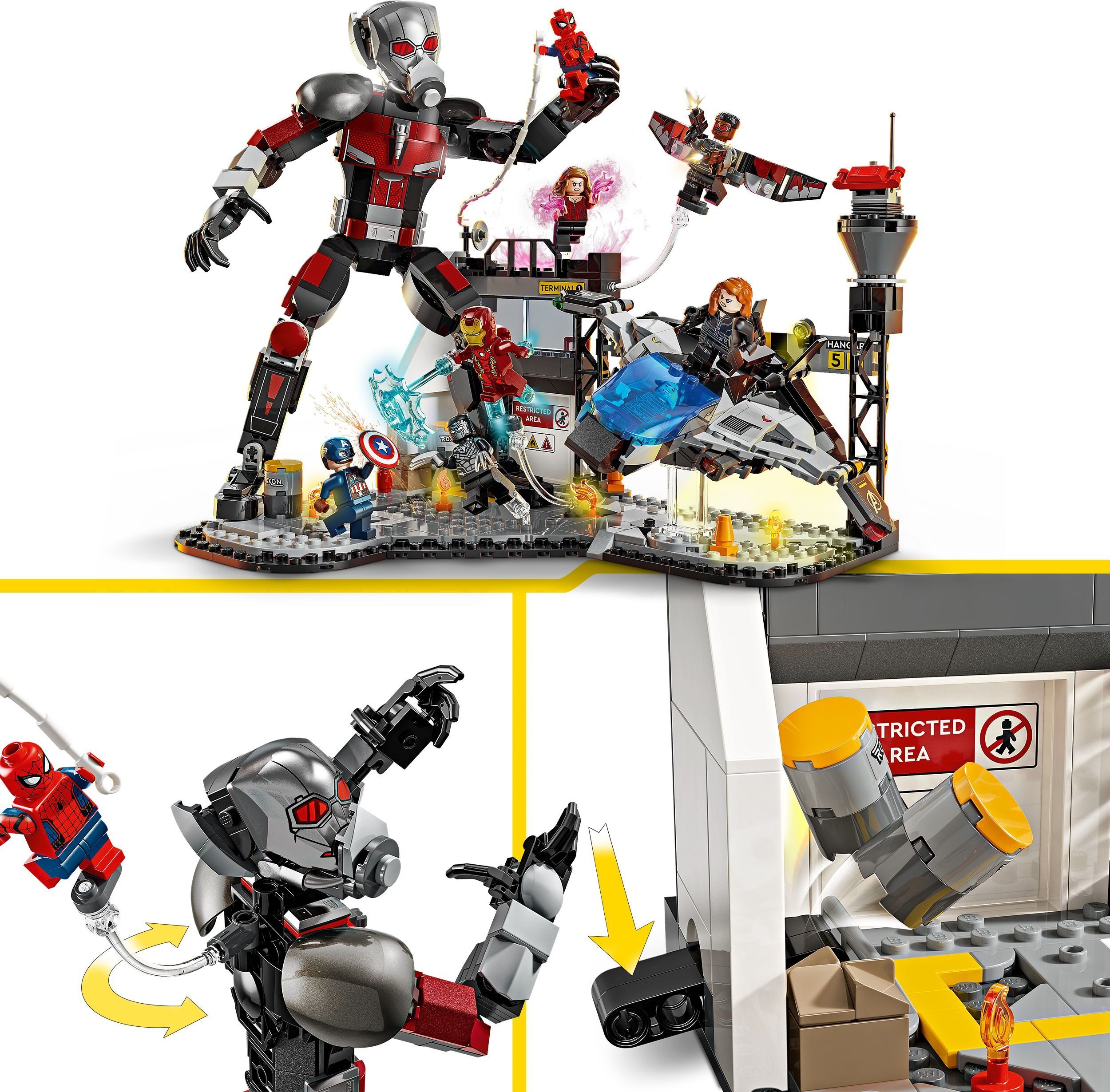 LEGO Super Heroes Marvel 76314 – Captain America: Civil War Toimintataistelu