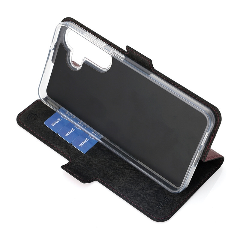 Wave Book Case suojakotelo, Samsung Galaxy S25 FE 5G, musta