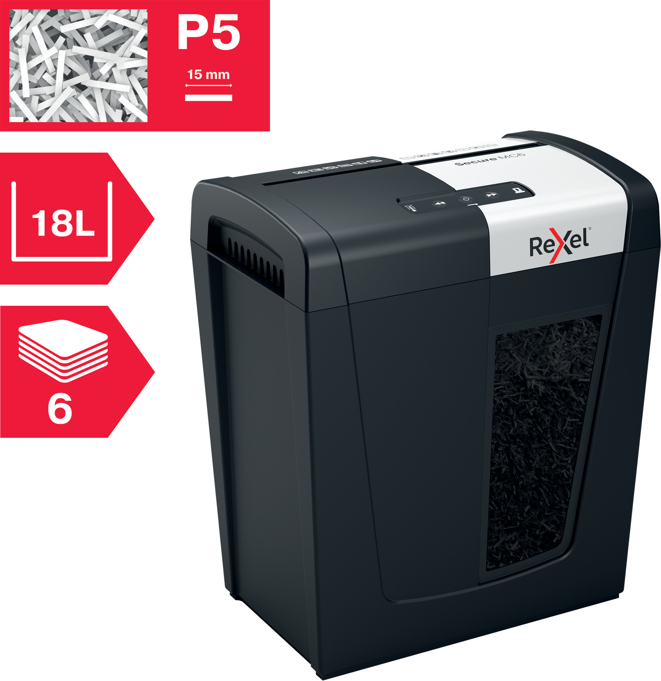 Rexel Secure MC6 -paperisilppuri, P5